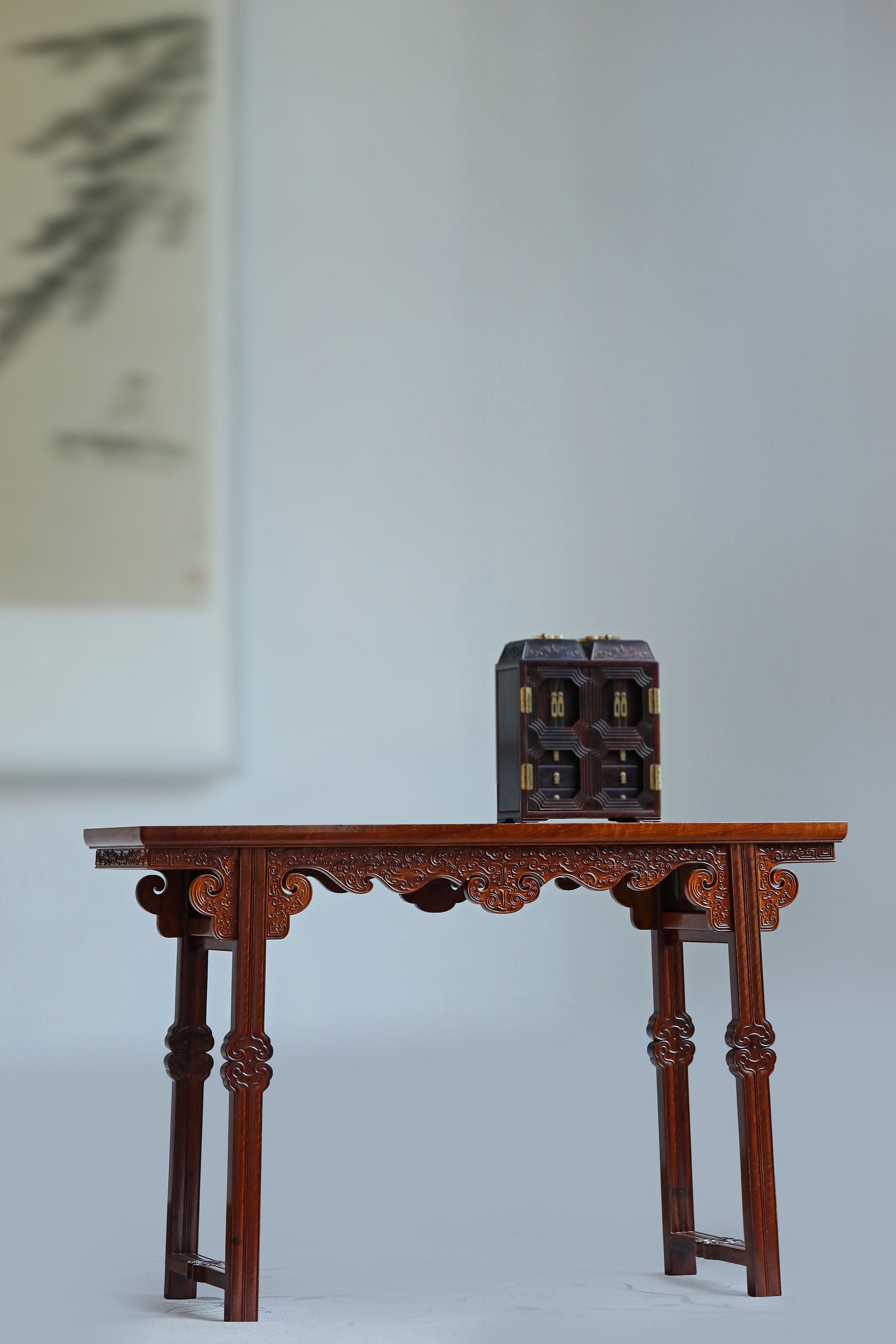 Burmese carved flat-top table