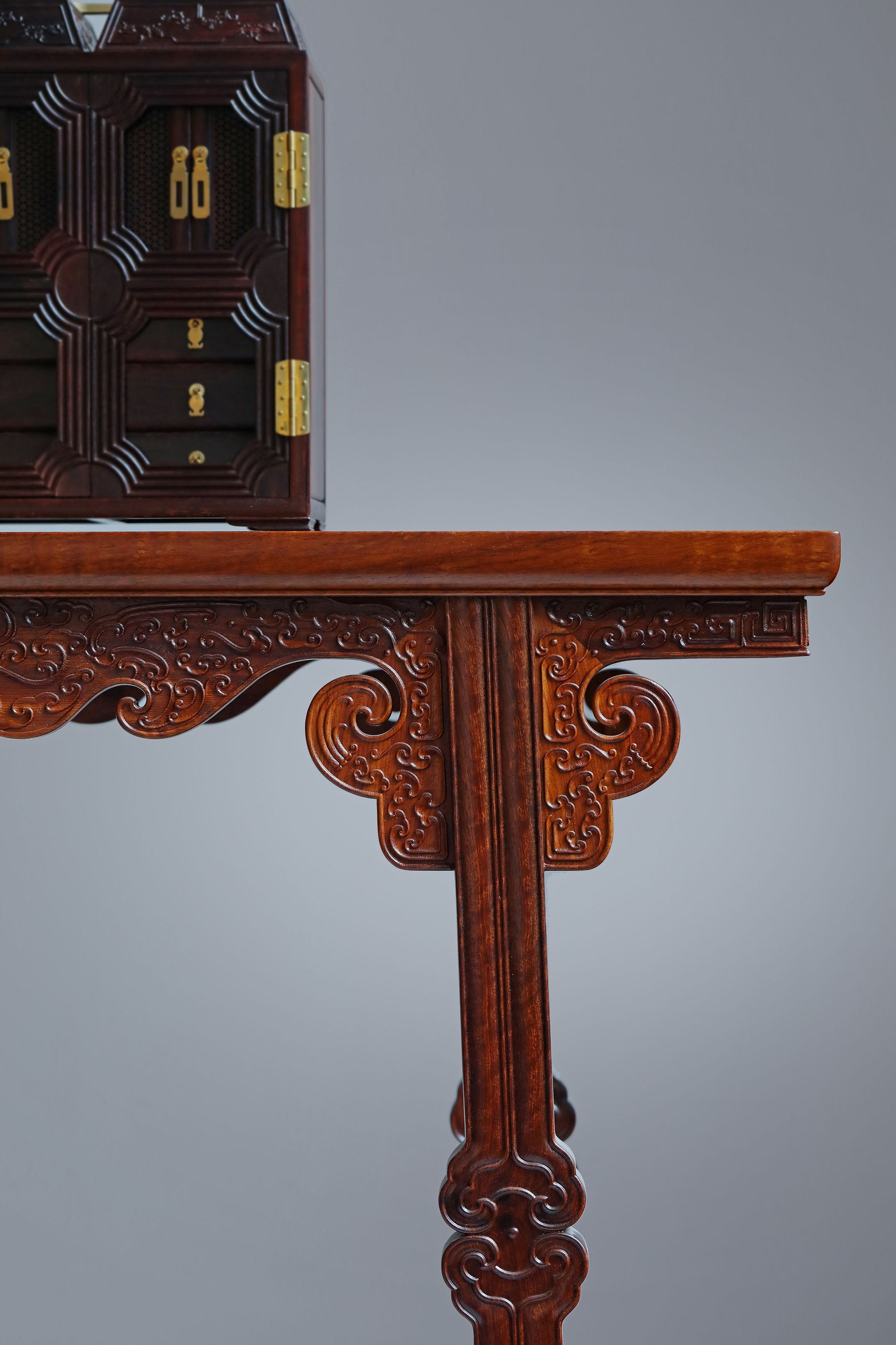 Burmese carved flat-top table