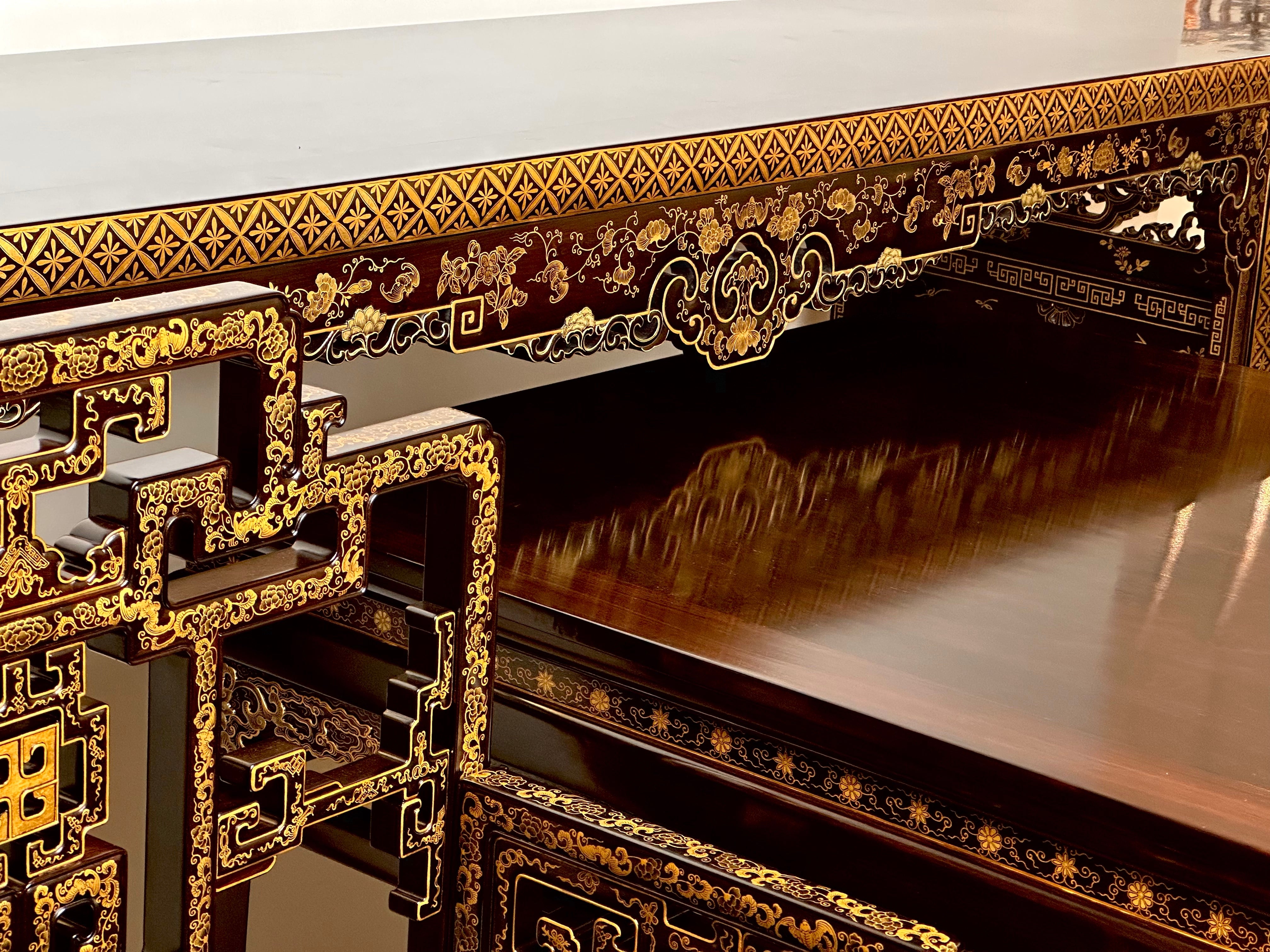 Replica of Qing Dynasty Palace Gilded Passionflower and Bat Pattern Armchair