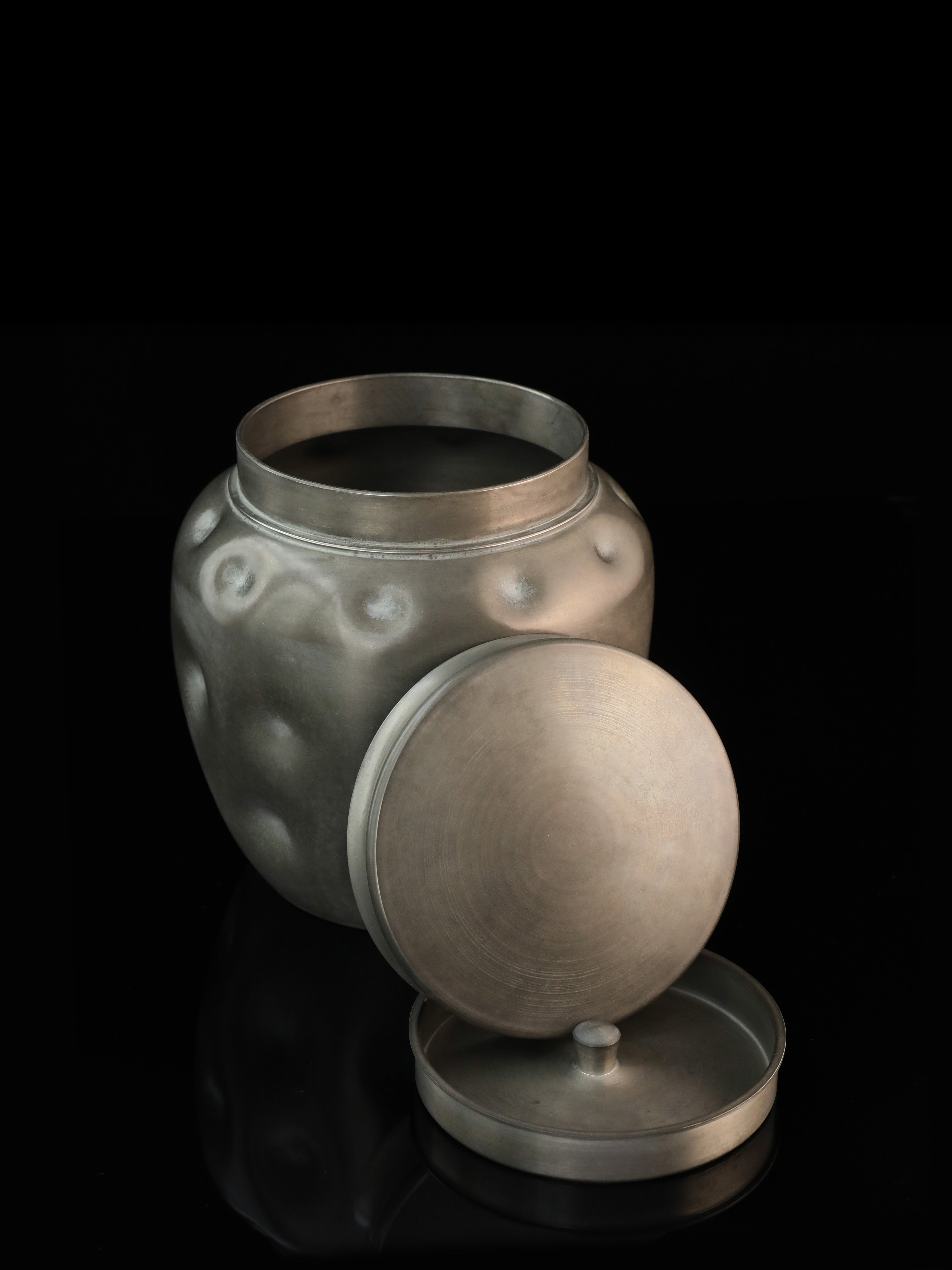 Meiji Oniwame pure tin tea can