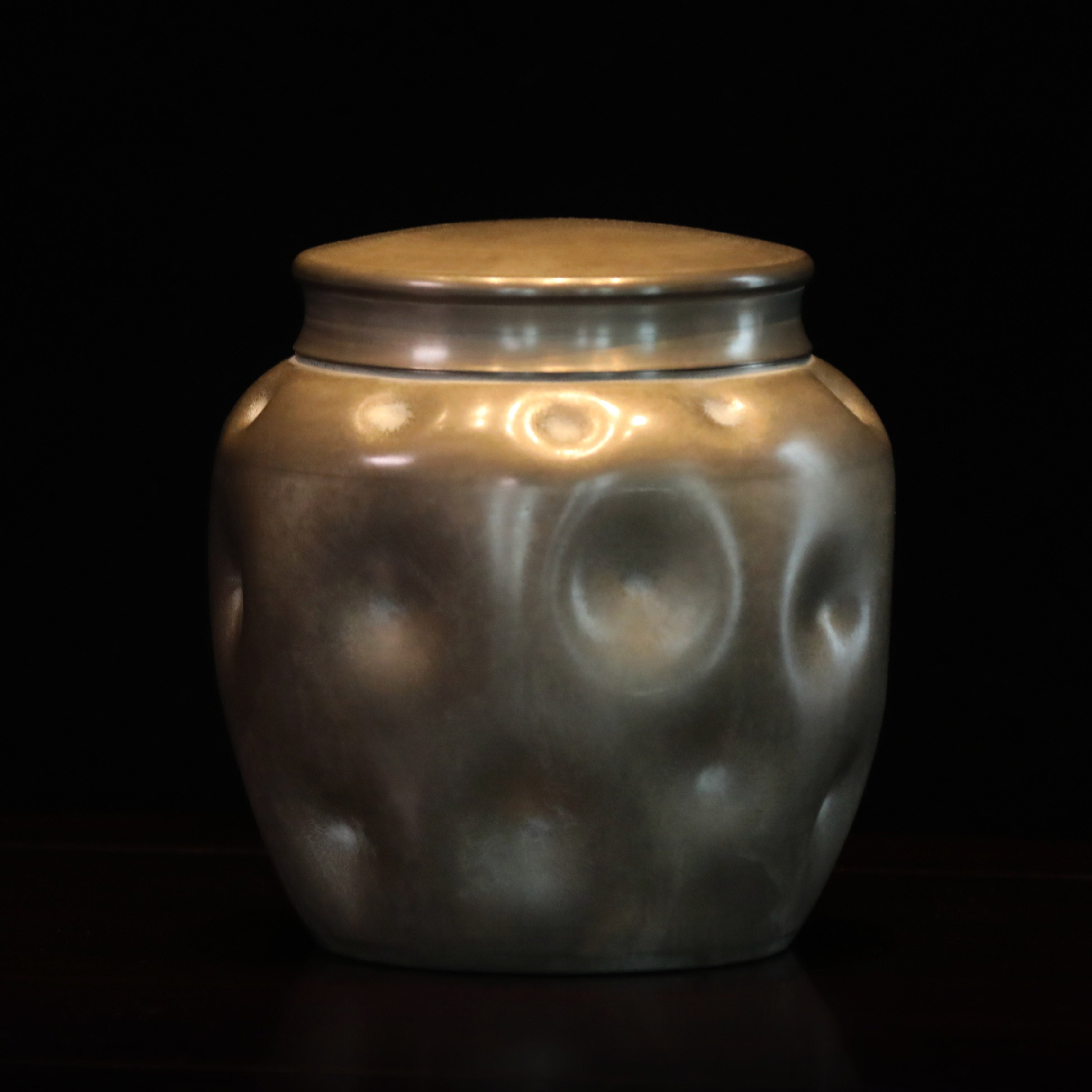 Meiji Oniwame pure tin tea can