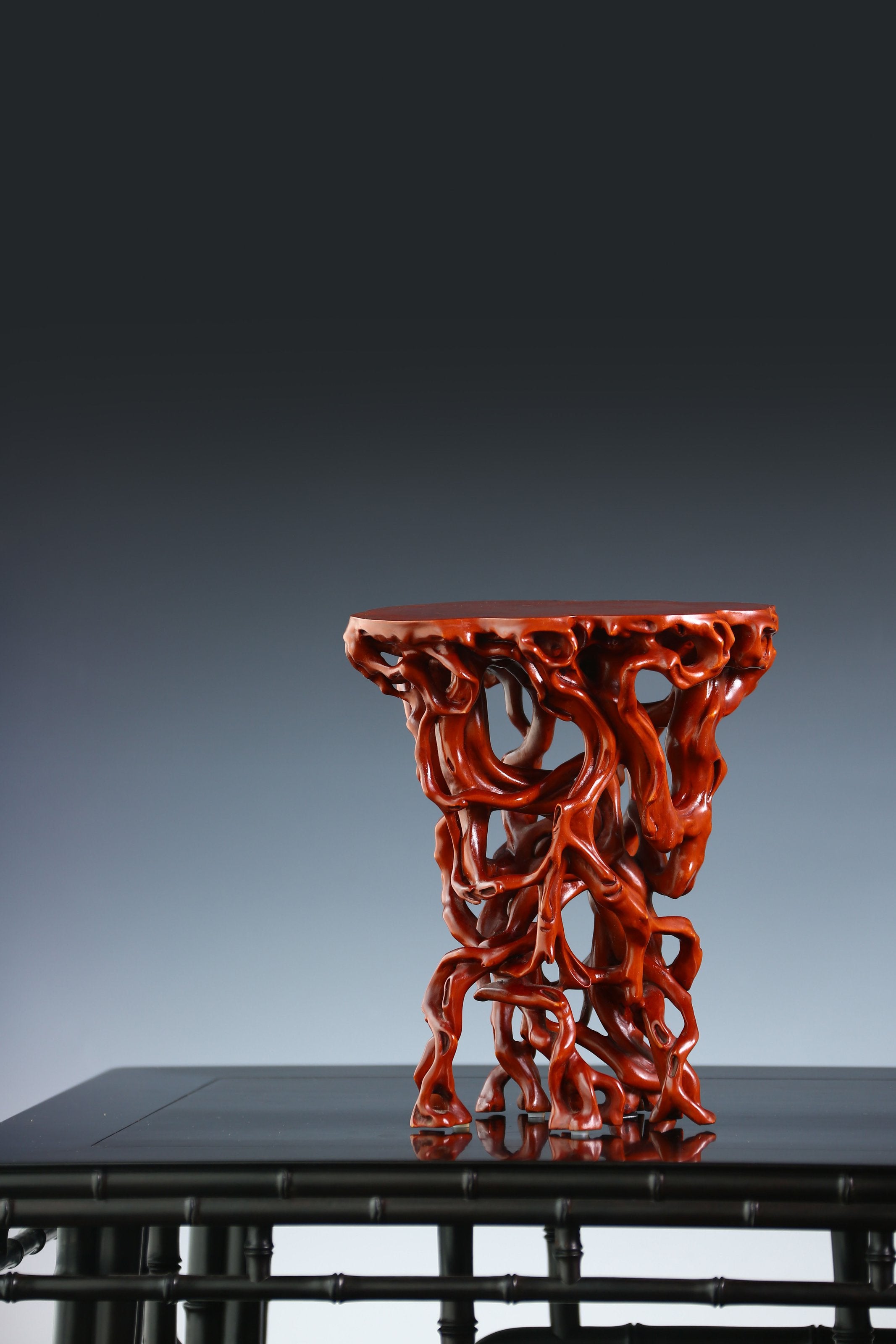 Boxwood carved incense table