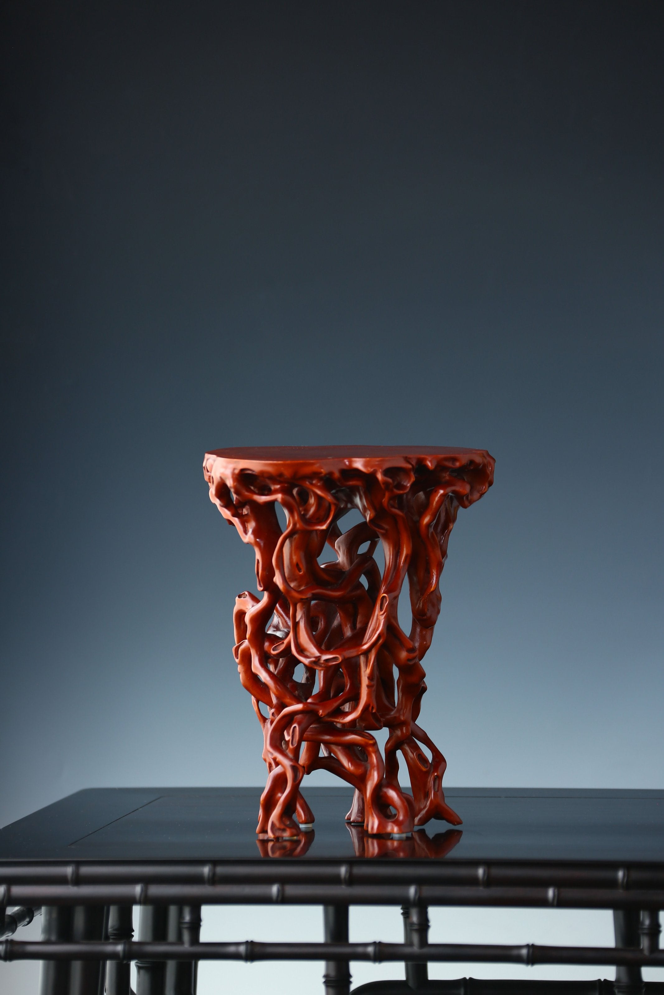 Boxwood carved incense table