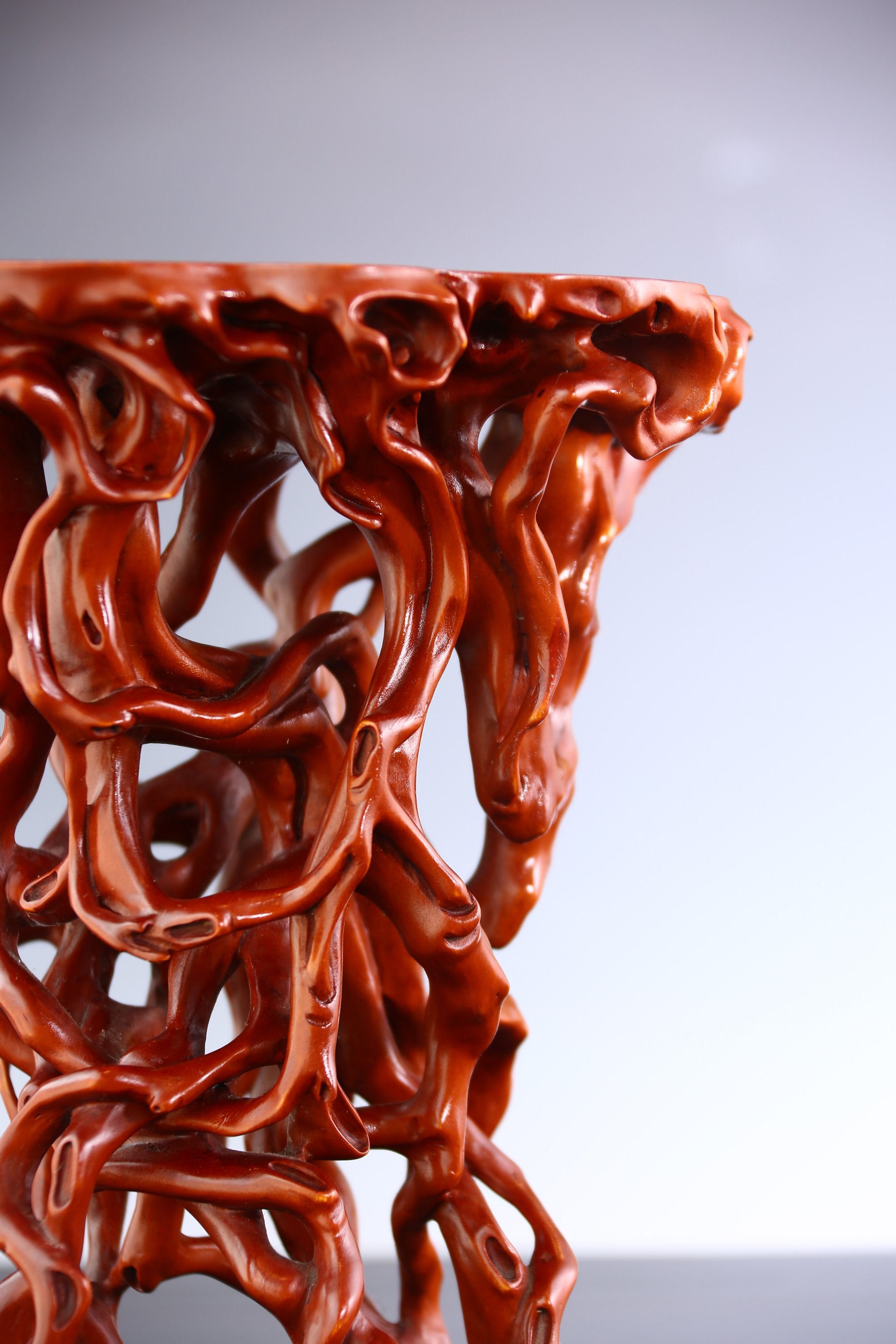 Boxwood carved incense table