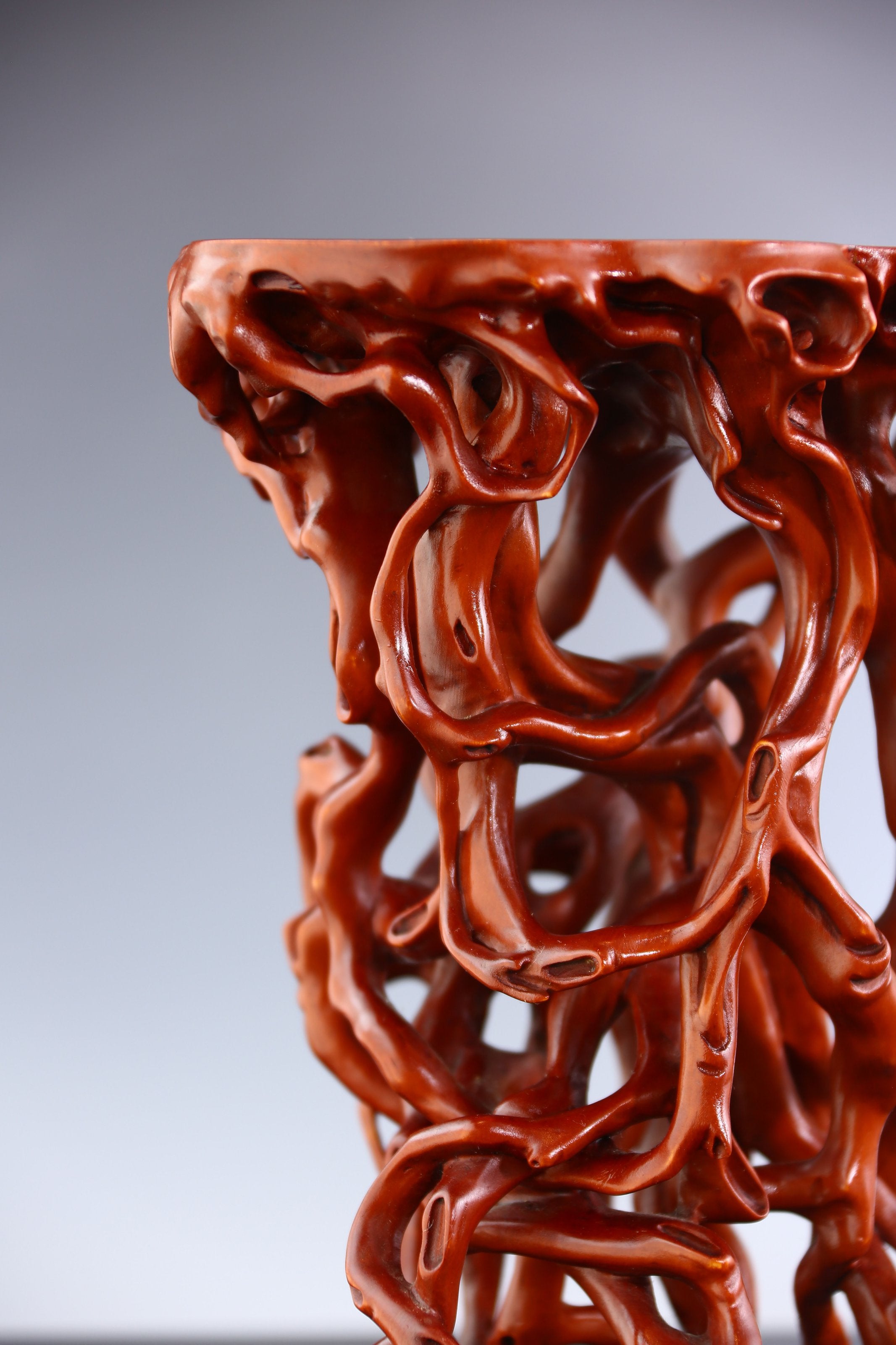 Boxwood carved incense table