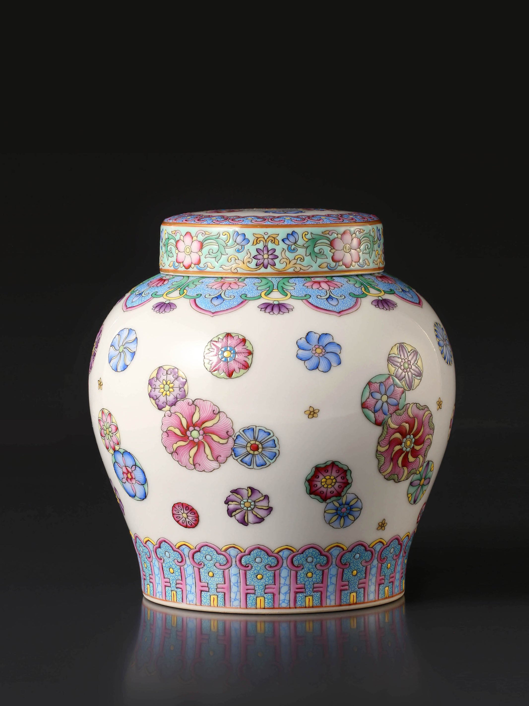 Ball Flower Pastel Tea Canister