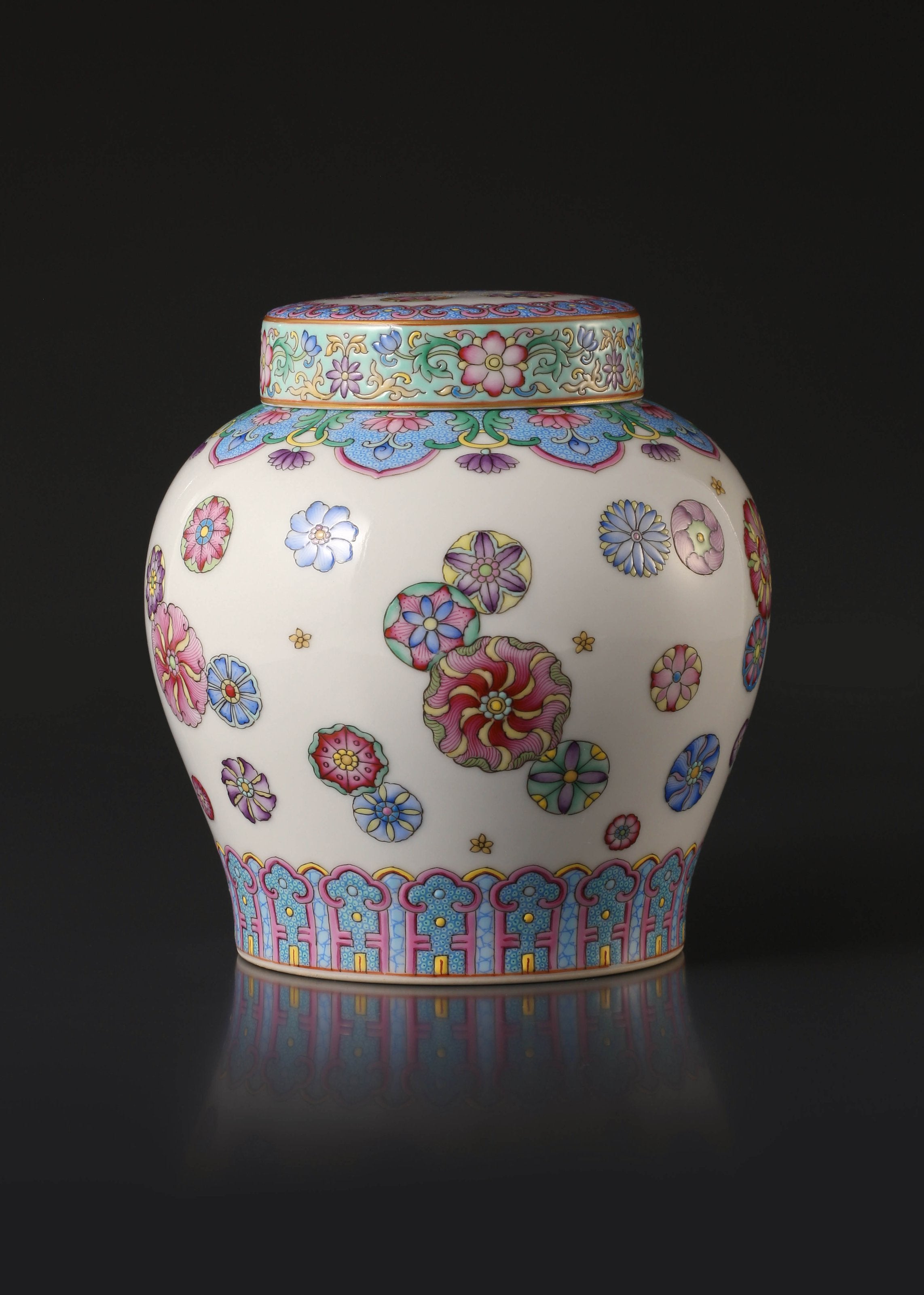 Ball Flower Pastel Tea Canister