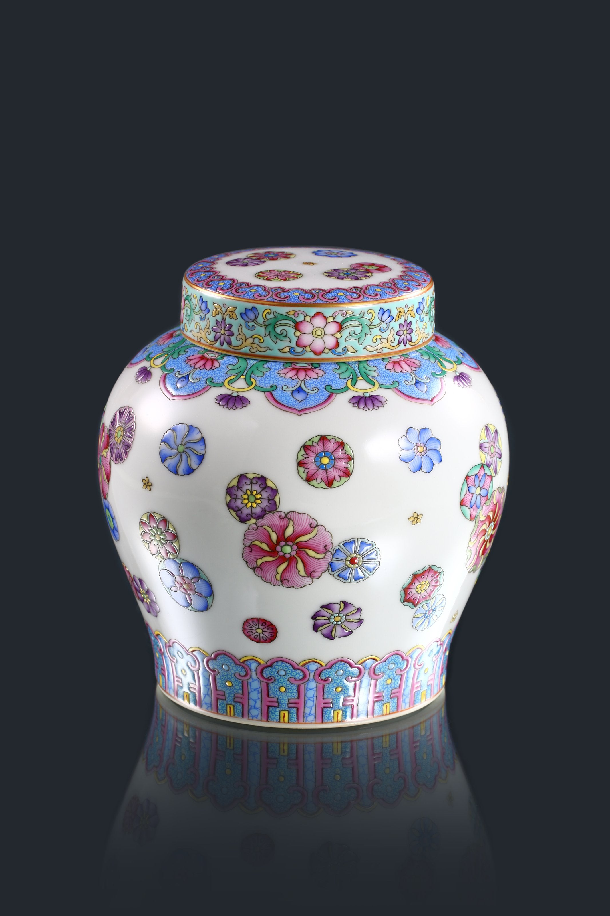 Ball Flower Pastel Tea Canister