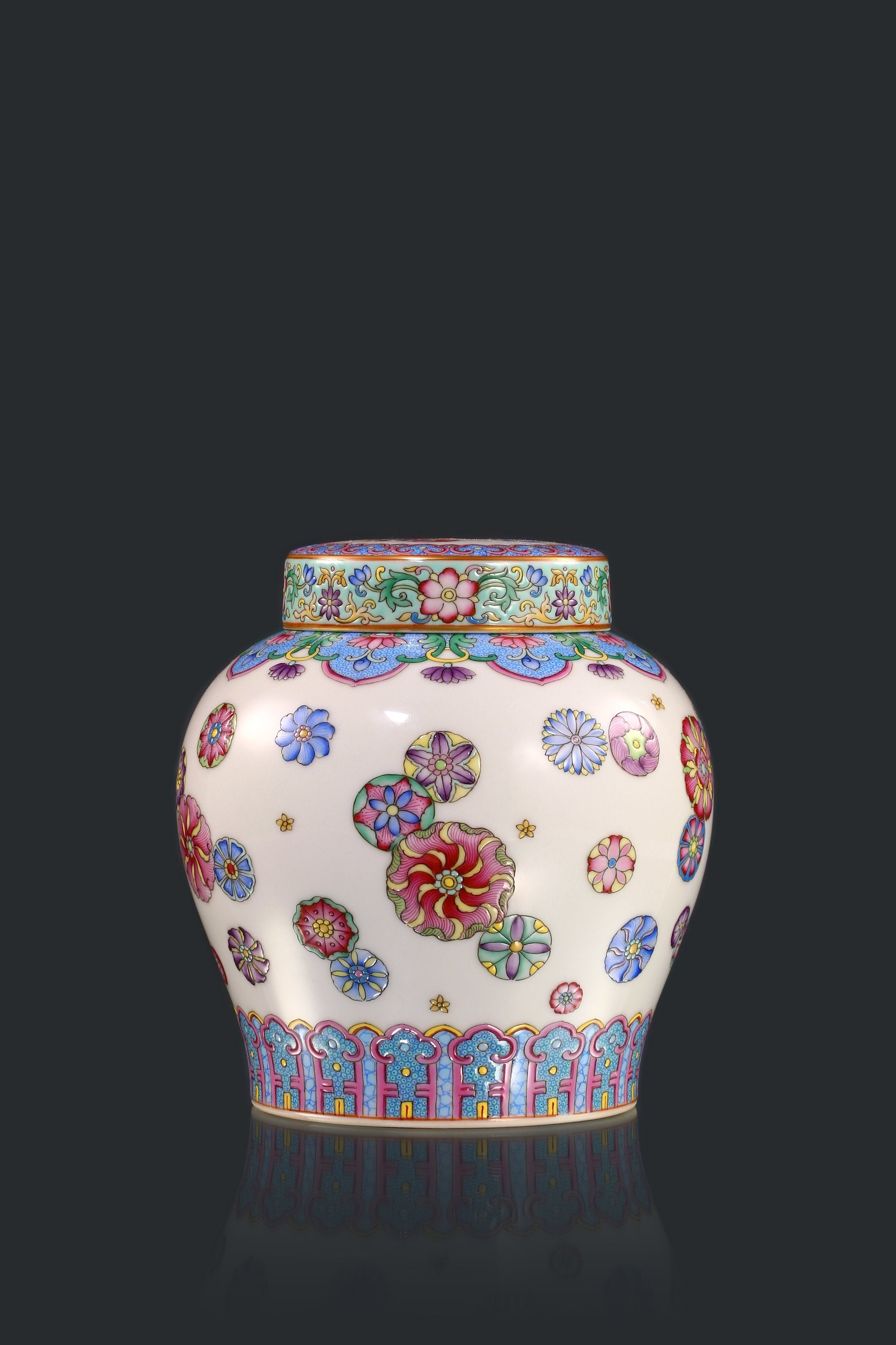 Ball Flower Pastel Tea Canister