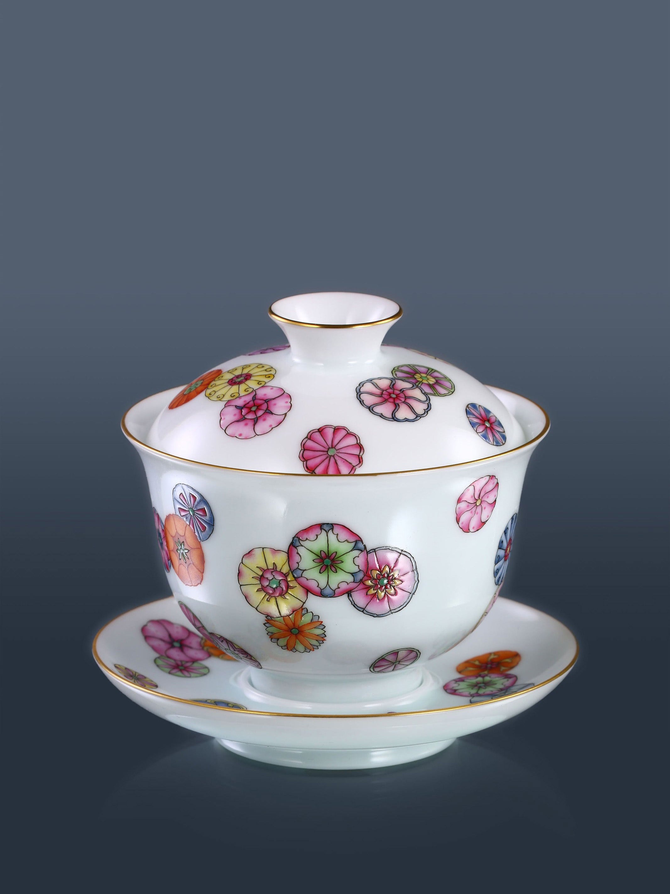 Ball Flower Pastel Covered Bowl