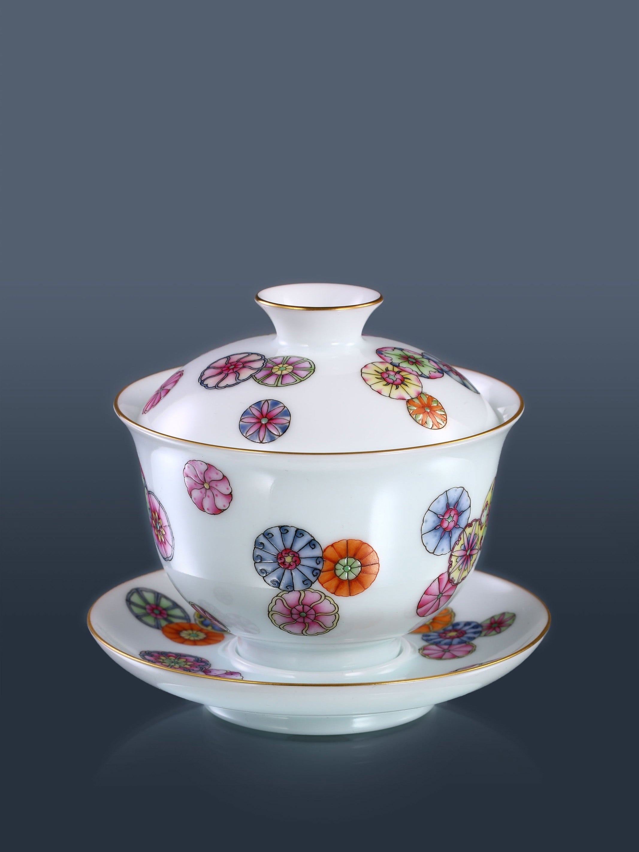 Ball Flower Pastel Covered Bowl