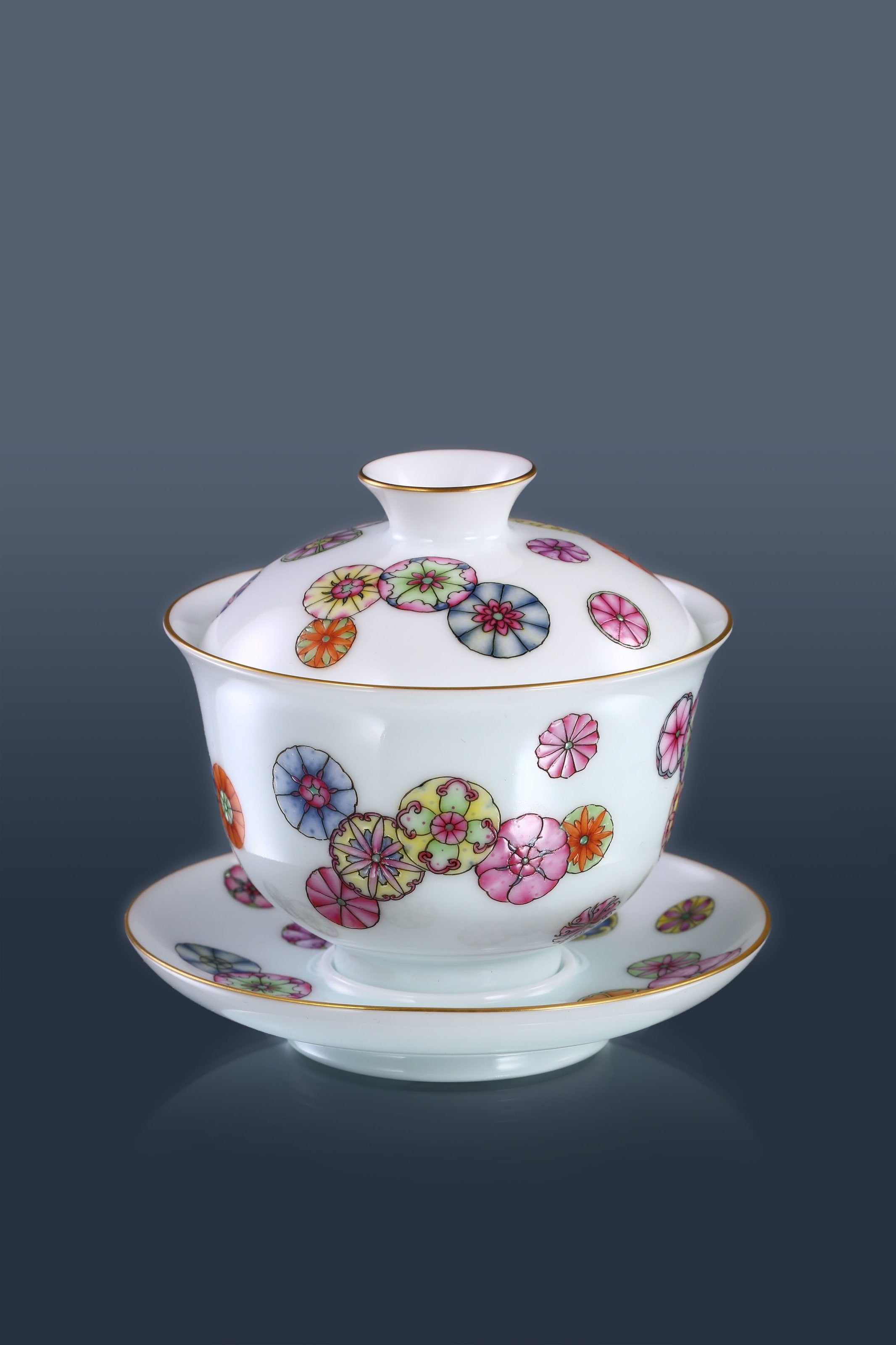 Ball Flower Pastel Covered Bowl