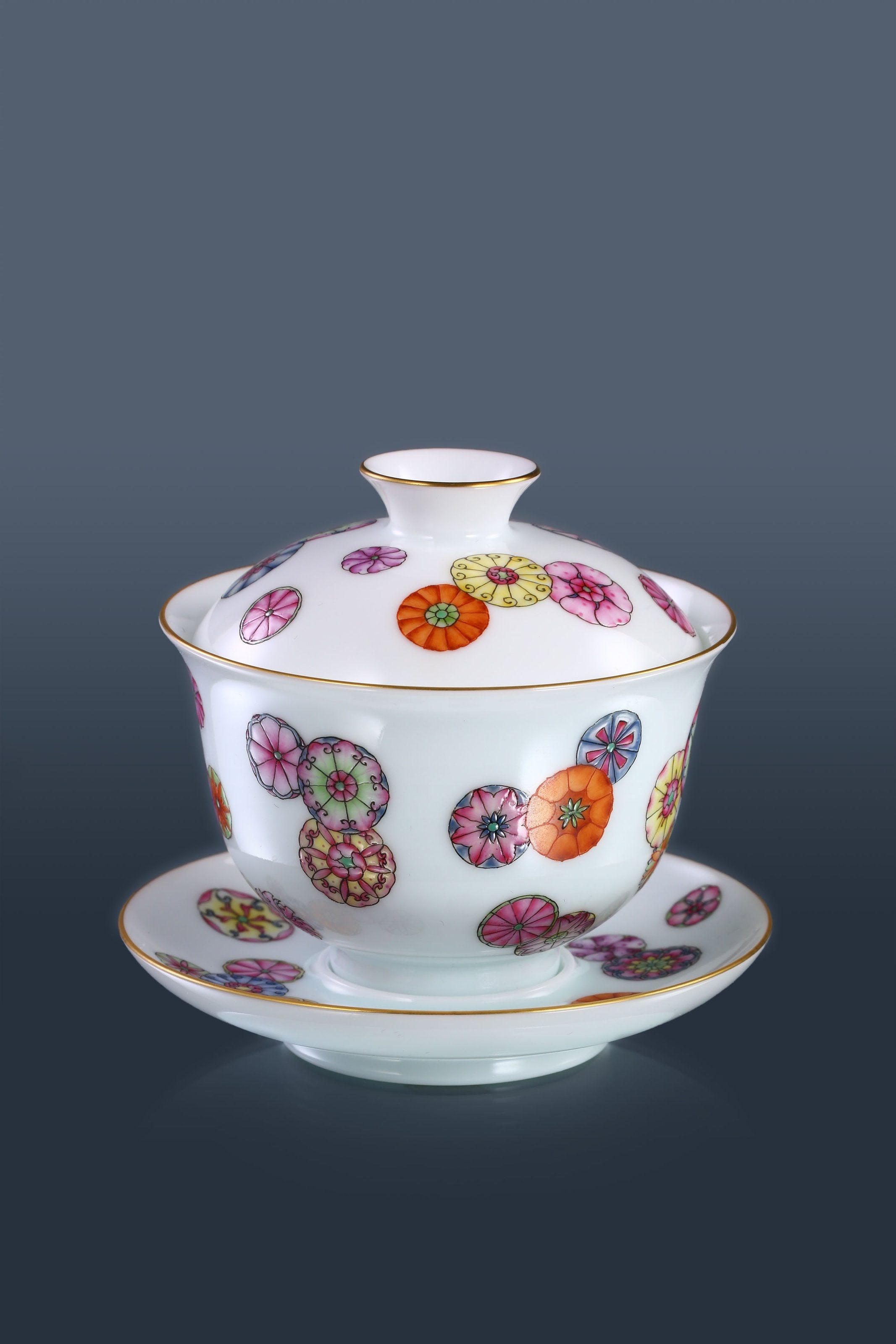 Ball Flower Pastel Covered Bowl