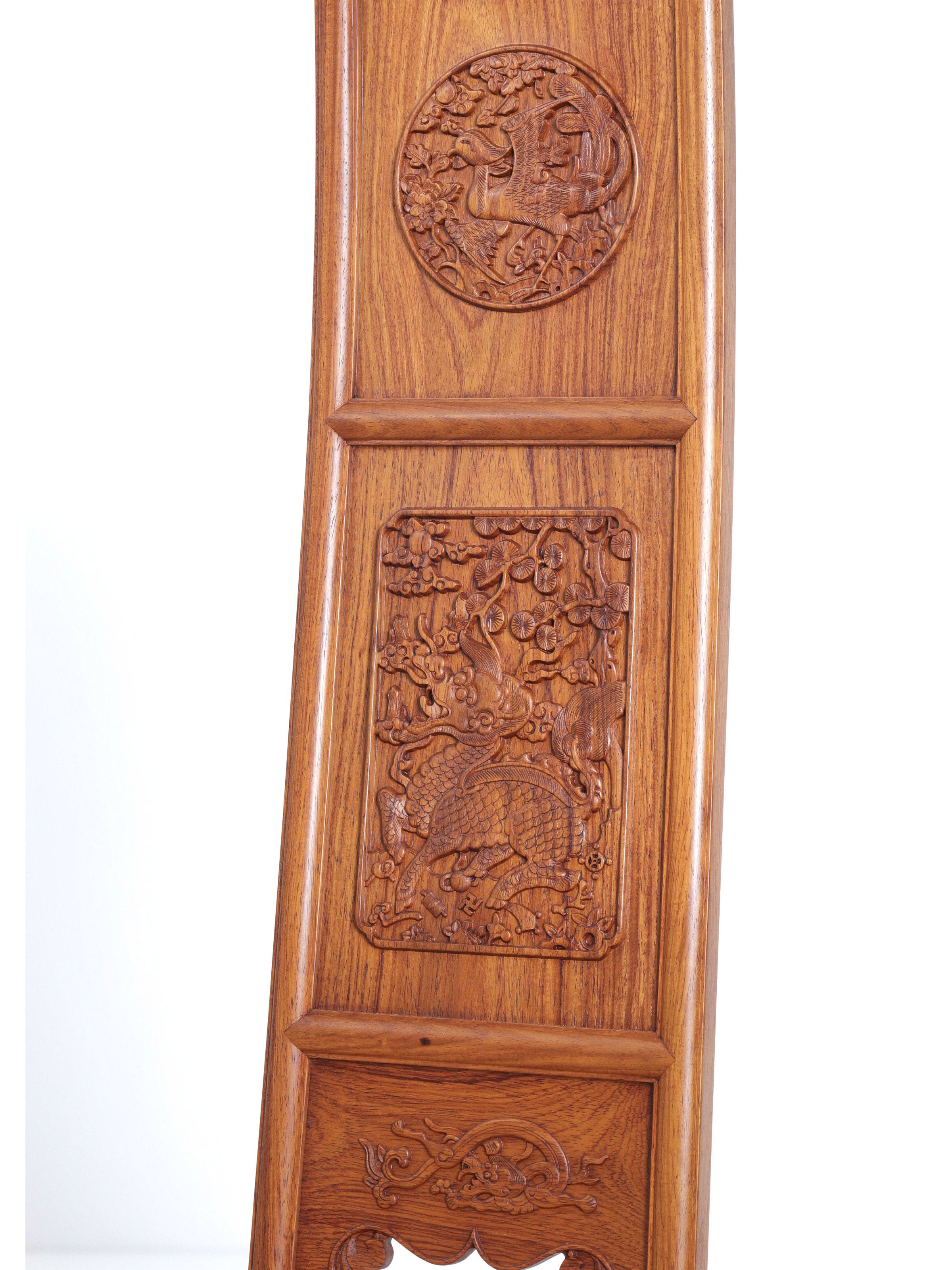 Qilin and Phoenix Pattern Four-Out-Head Chair