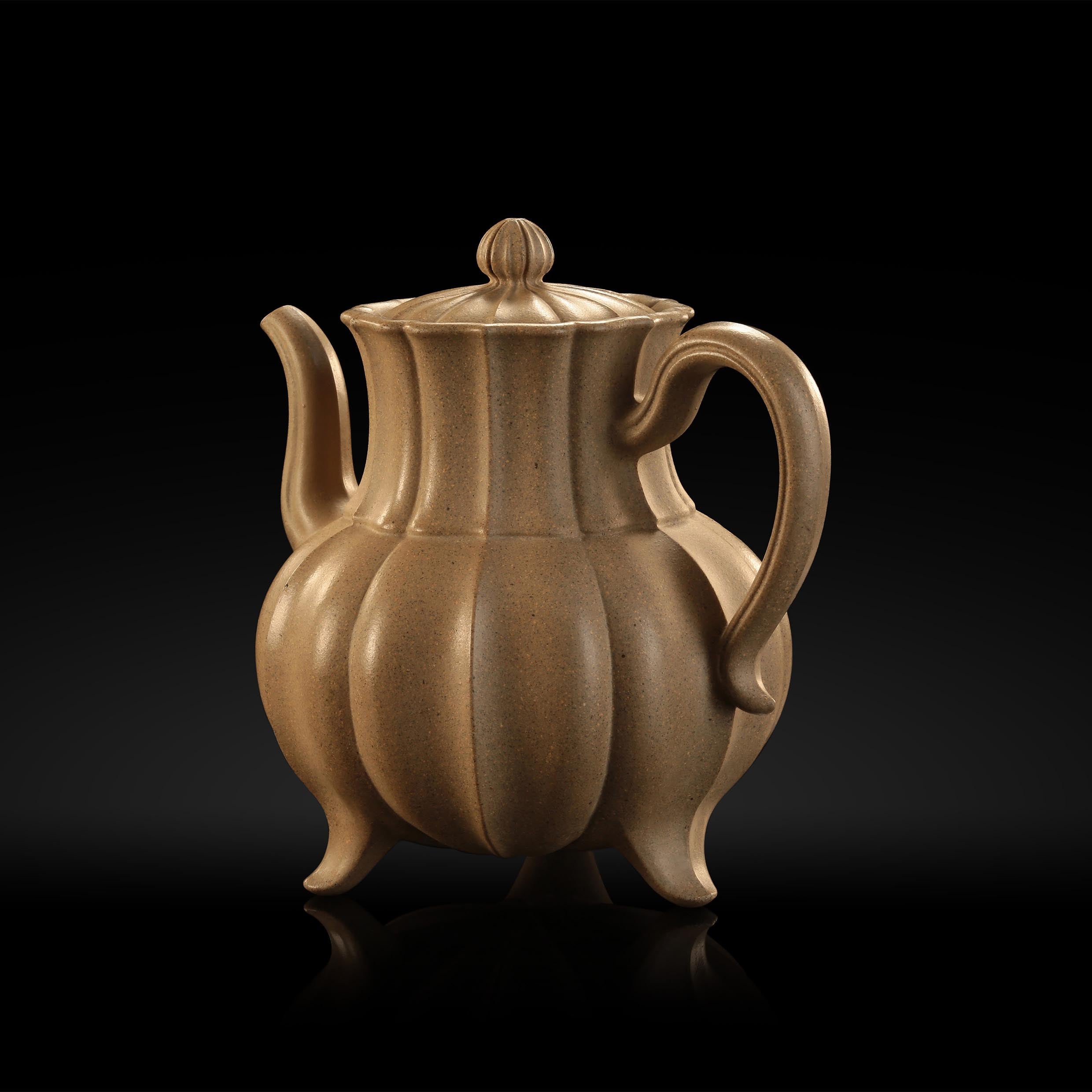 High-footed teapot - Qinghui Duan clay
