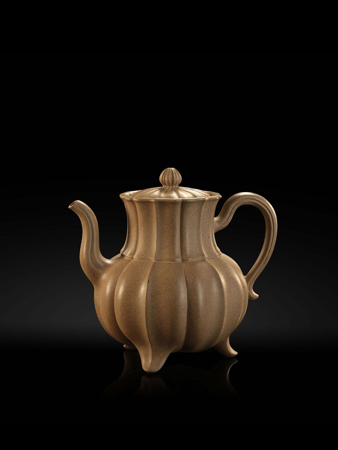 High-footed teapot - Qinghui Duan clay
