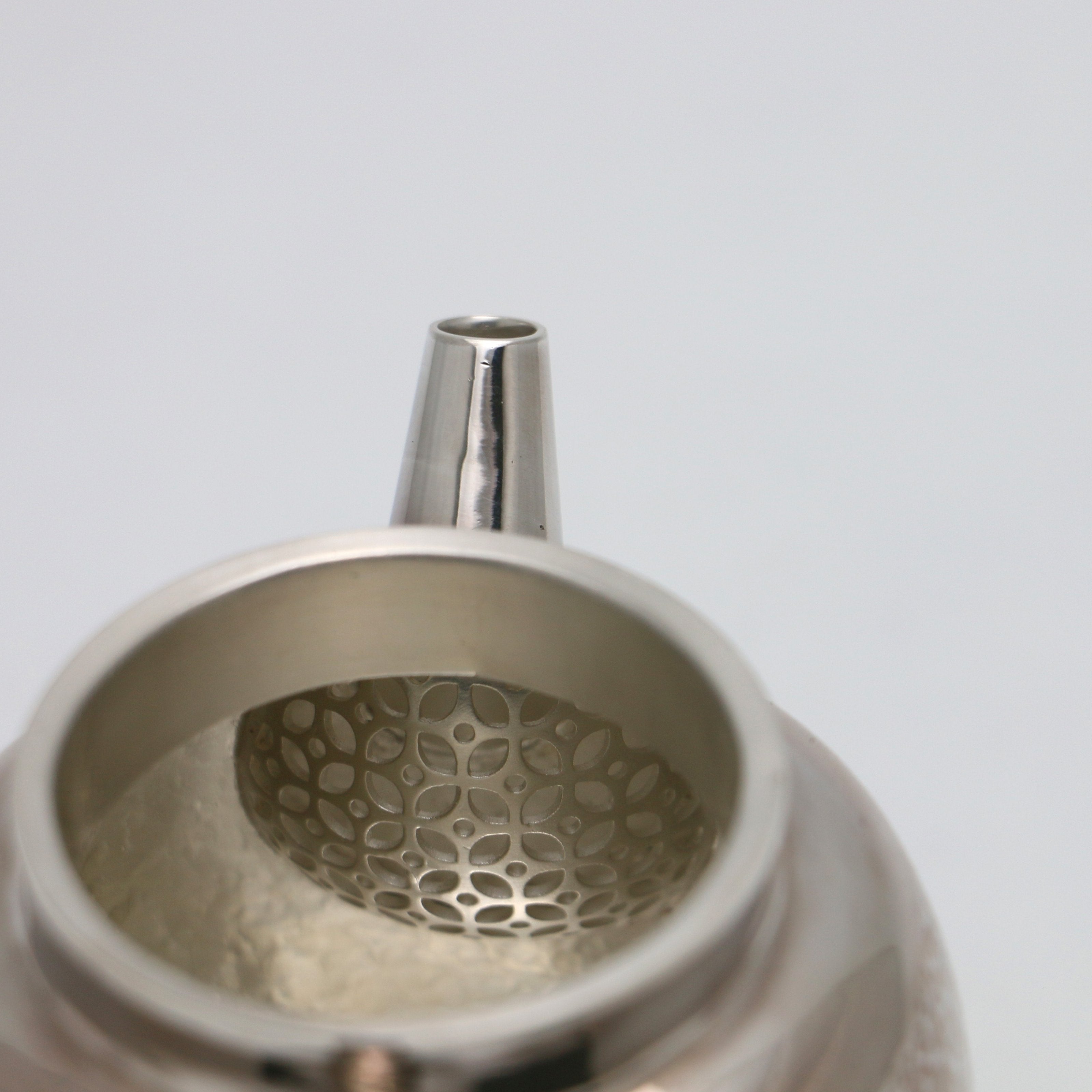 Autumn Water Jade Button Pure Silver Teapot