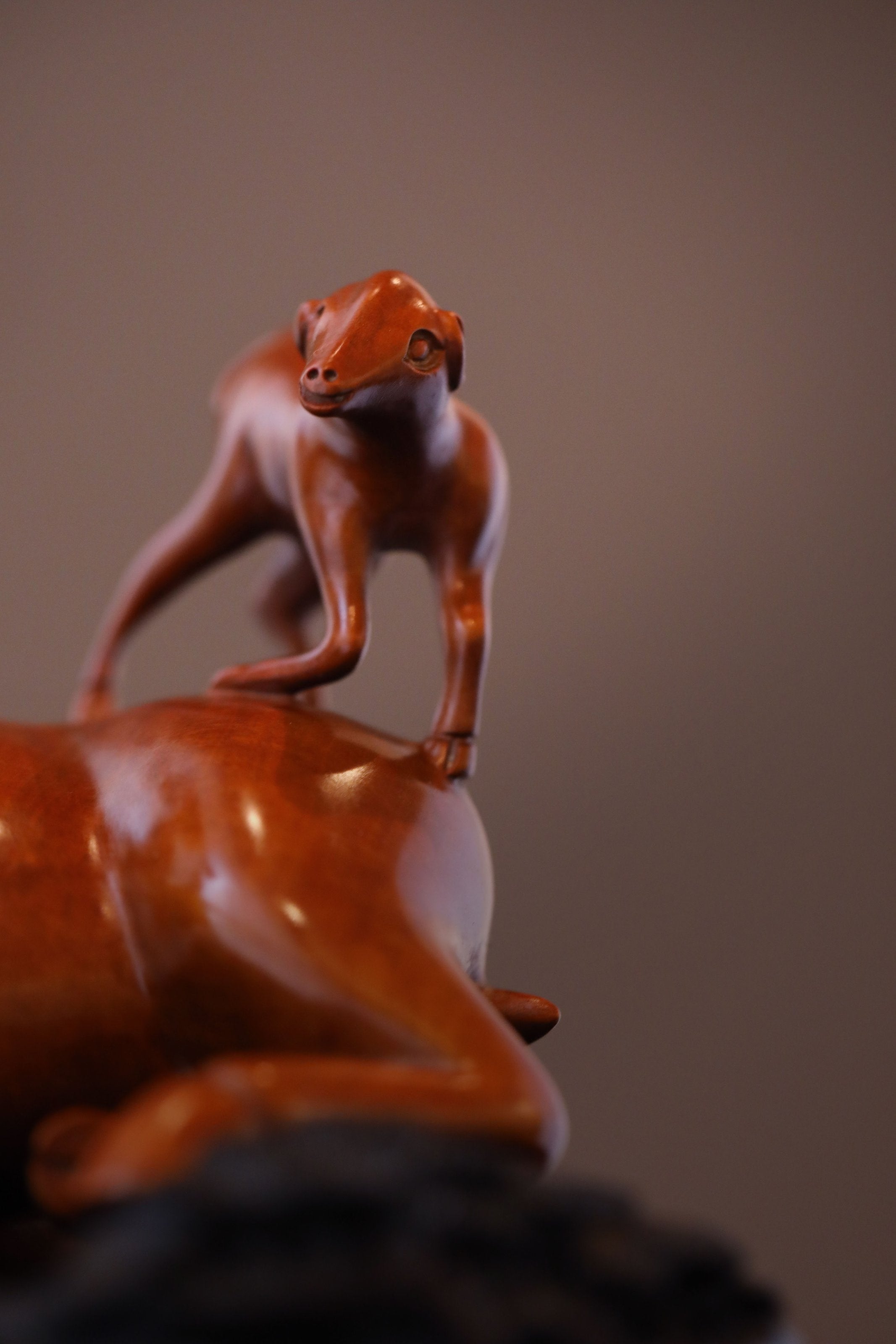 Three Yangs Bring Prosperity Boxwood Carving