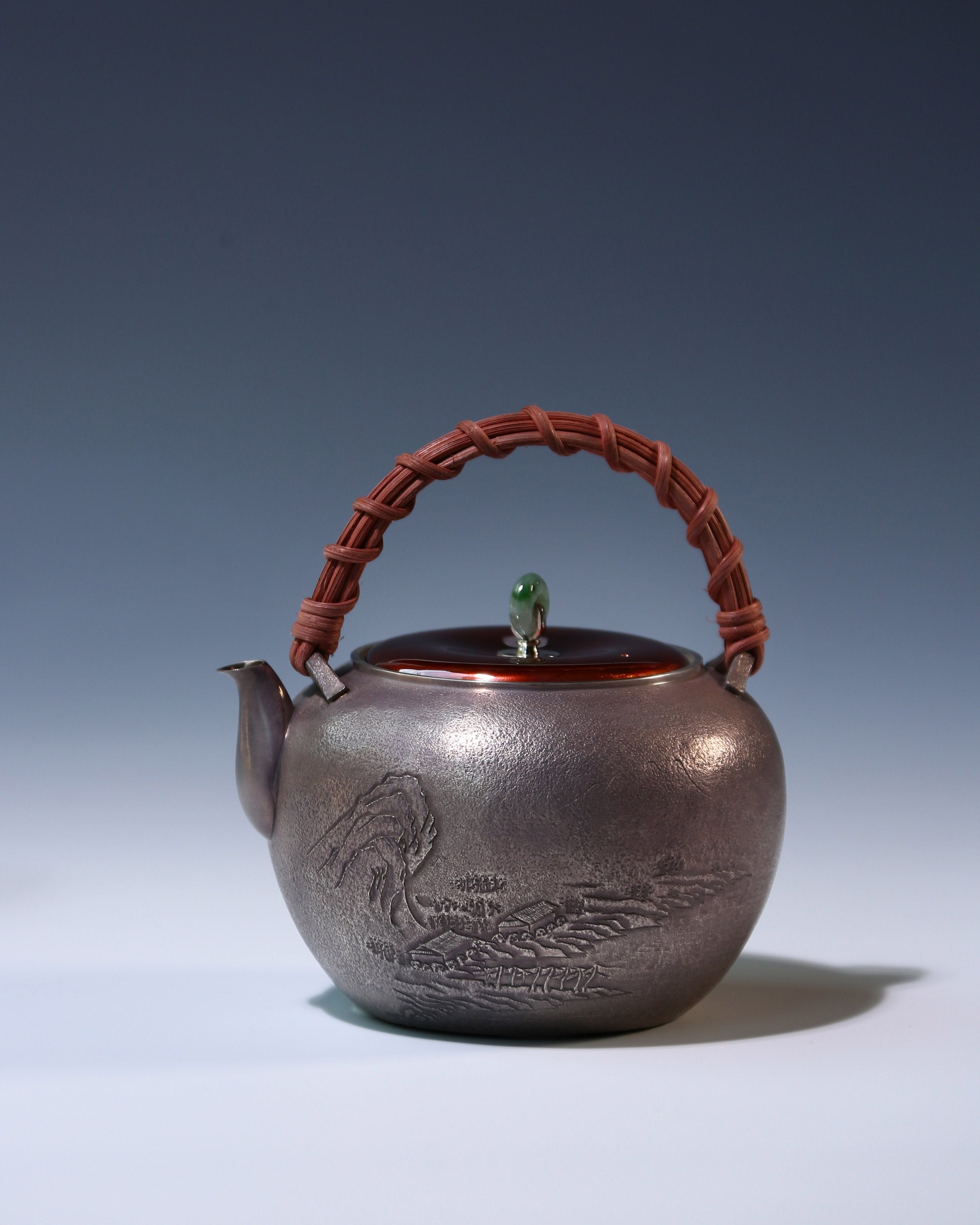 Dayatang Landscape Vine Handle Purple Silver Teapot