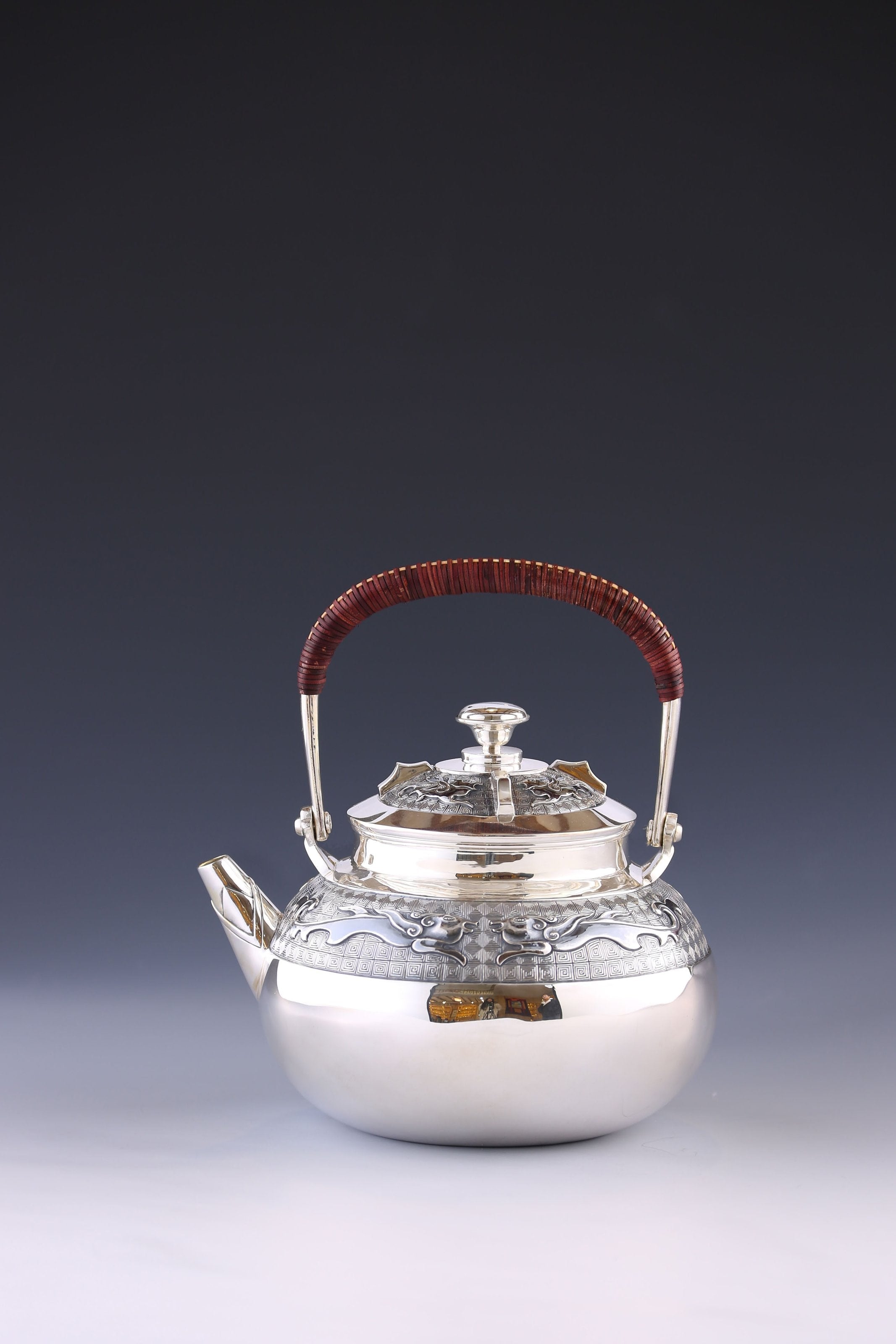 Prosperous Era Taotie Pattern Silver Teapot Series