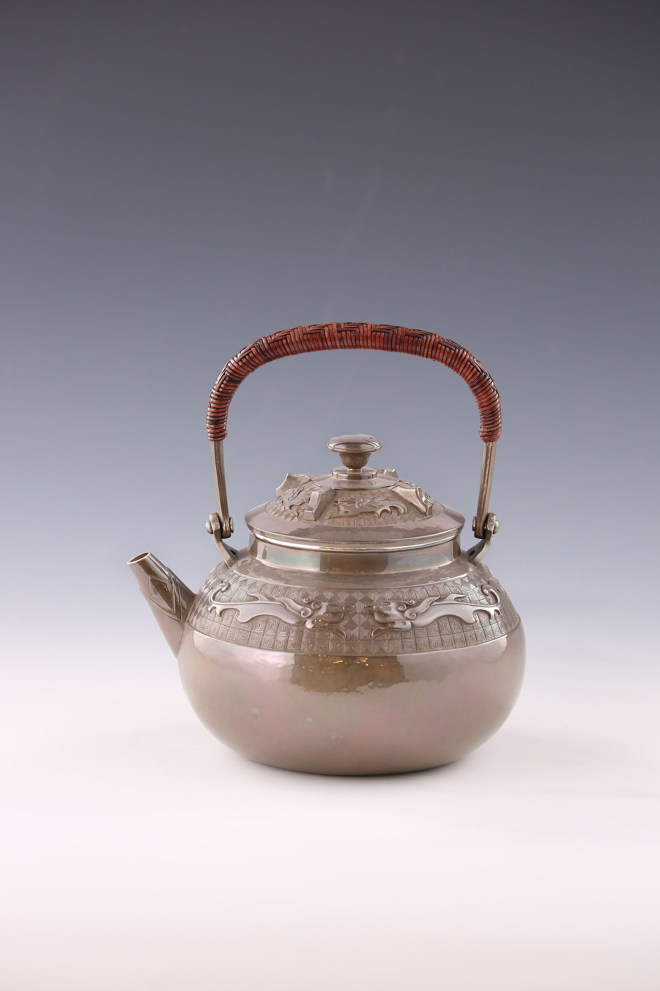 Prosperous Era Taotie Pattern Silver Teapot Series