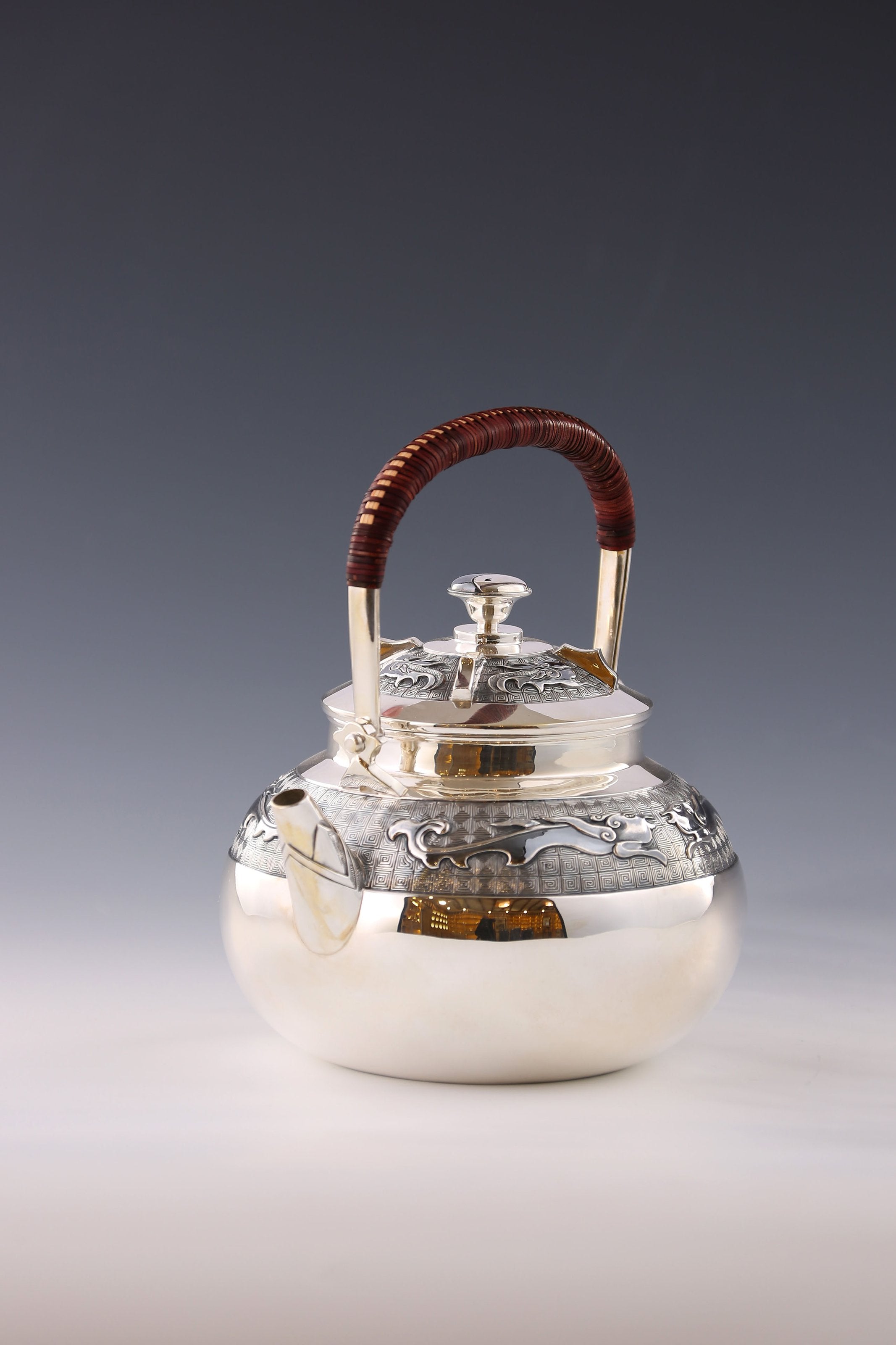 Prosperous Era Taotie Pattern Silver Teapot Series