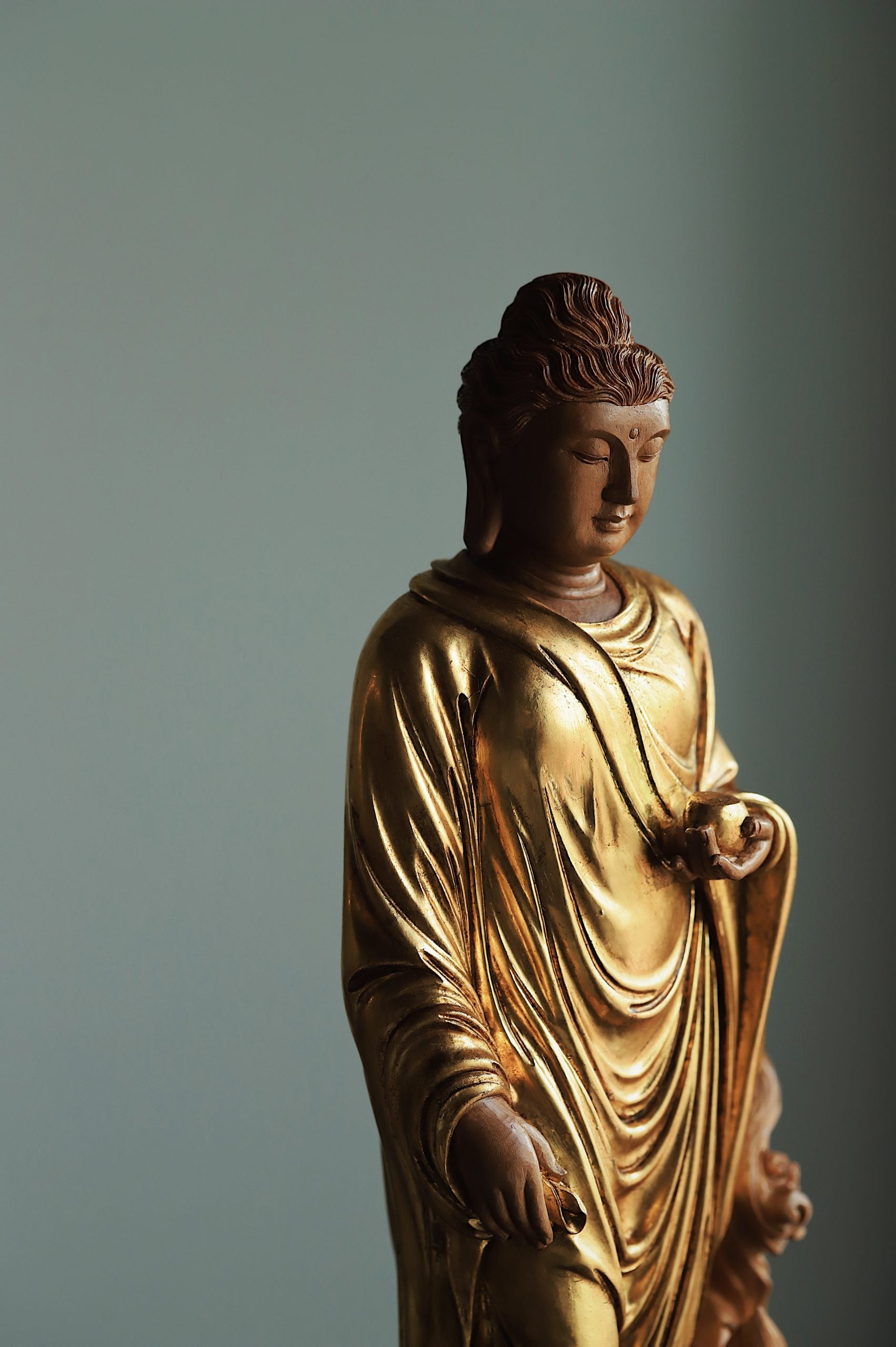 Submerged Old Sandalwood Gilded Shakyamuni