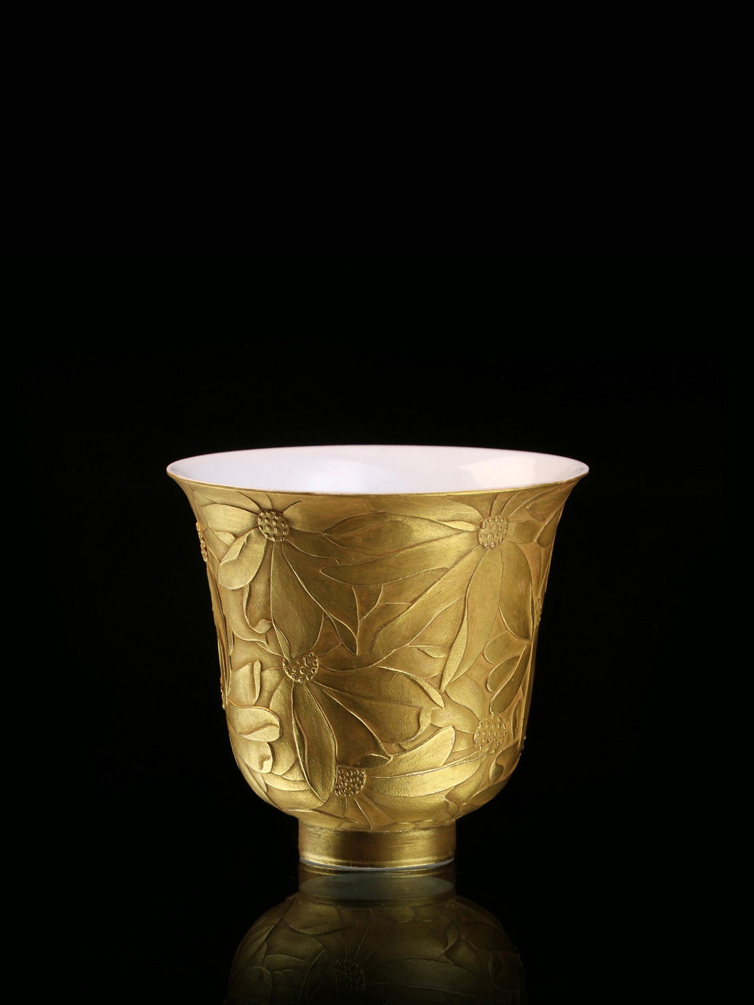 Hand-carved, fully gilded cup
