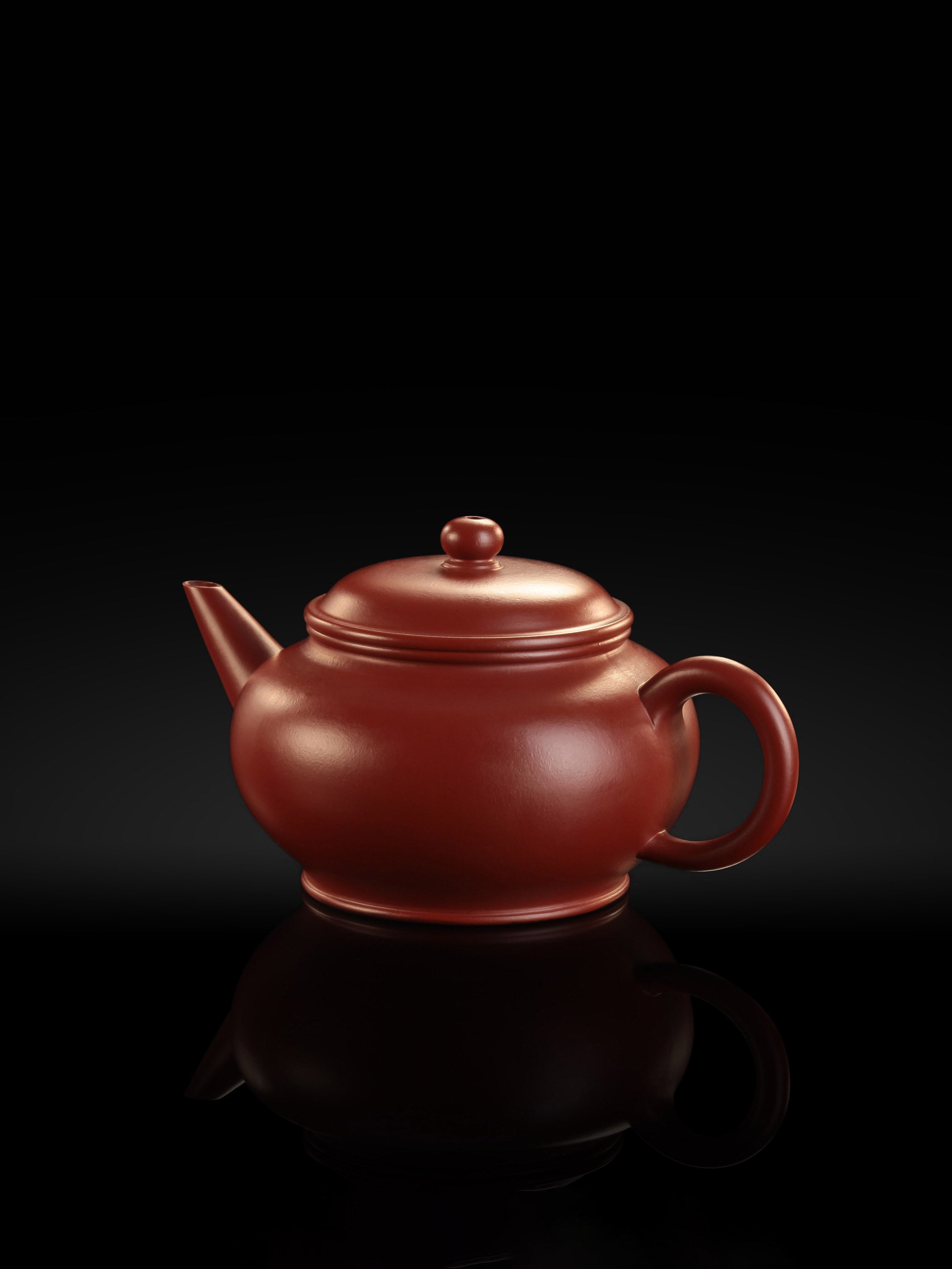 Horizontal Teapot - Fine Zhu Ni (Red Clay)
