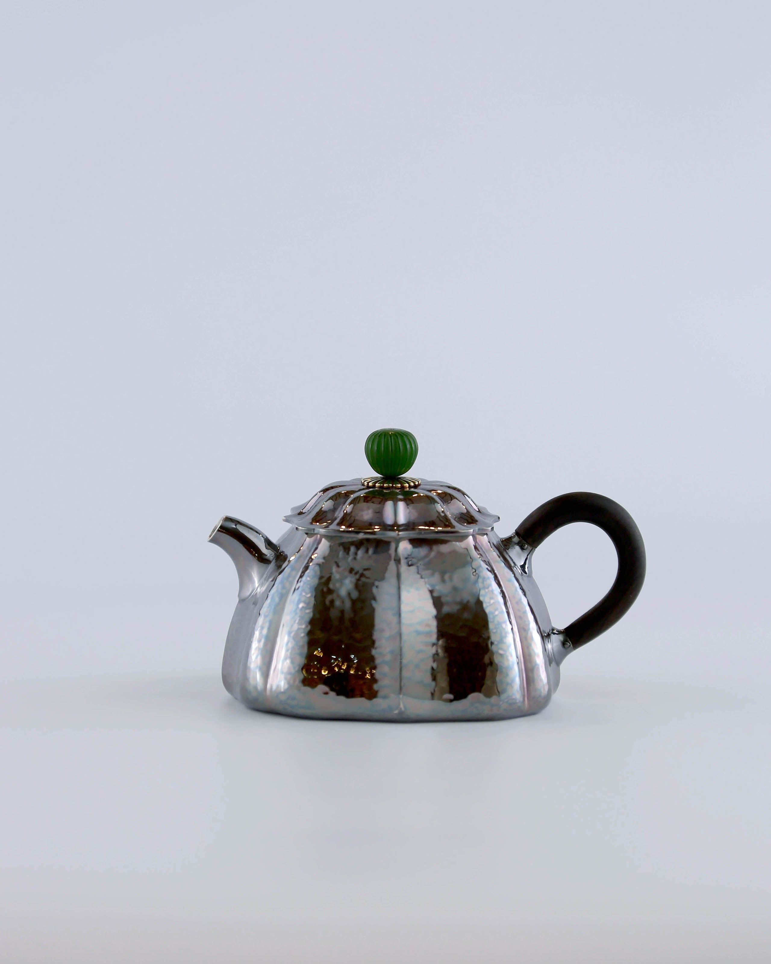 Four-sided Lotus Pure Silver Teapot