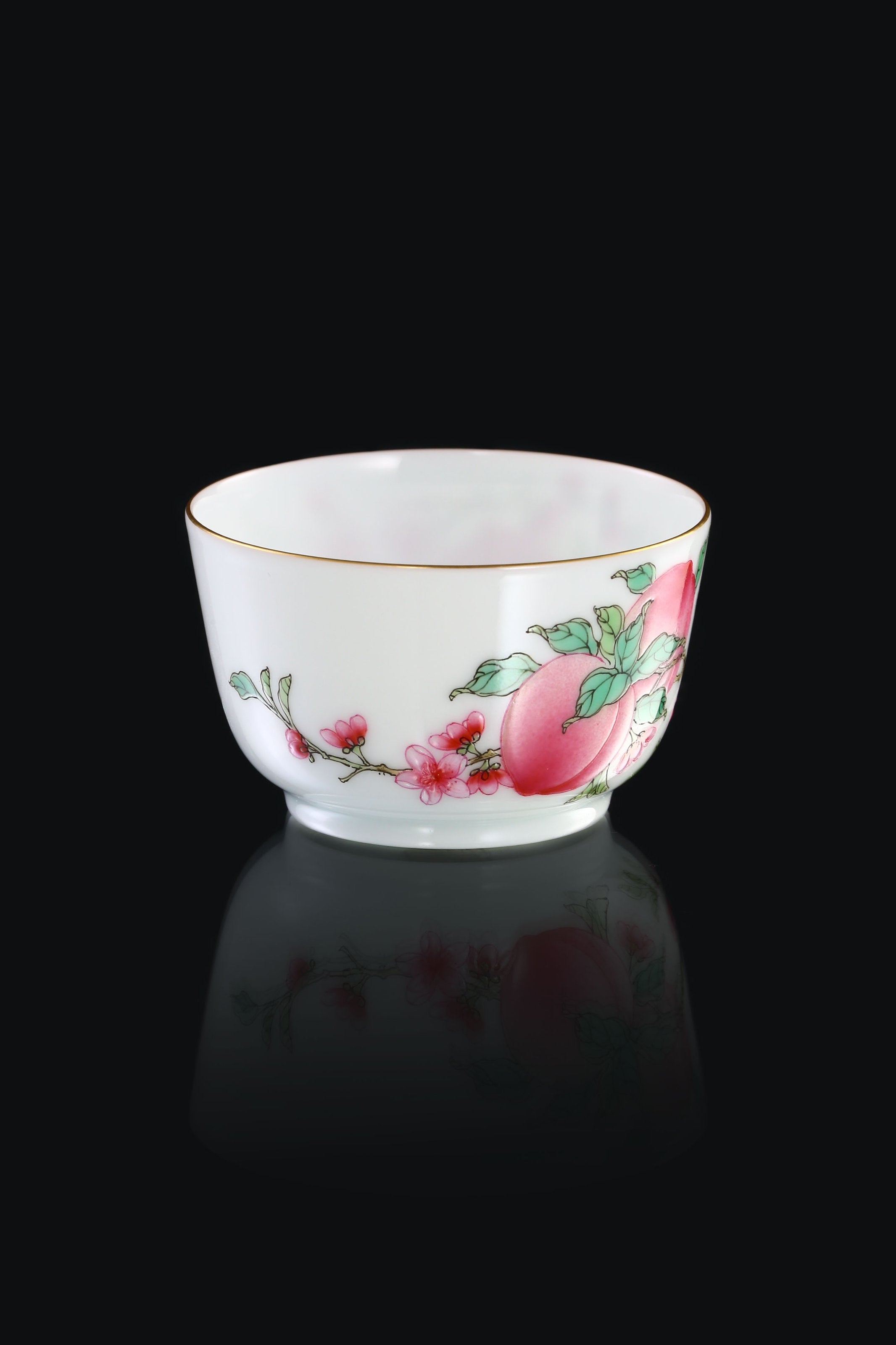 Four Peach Brocade Cup