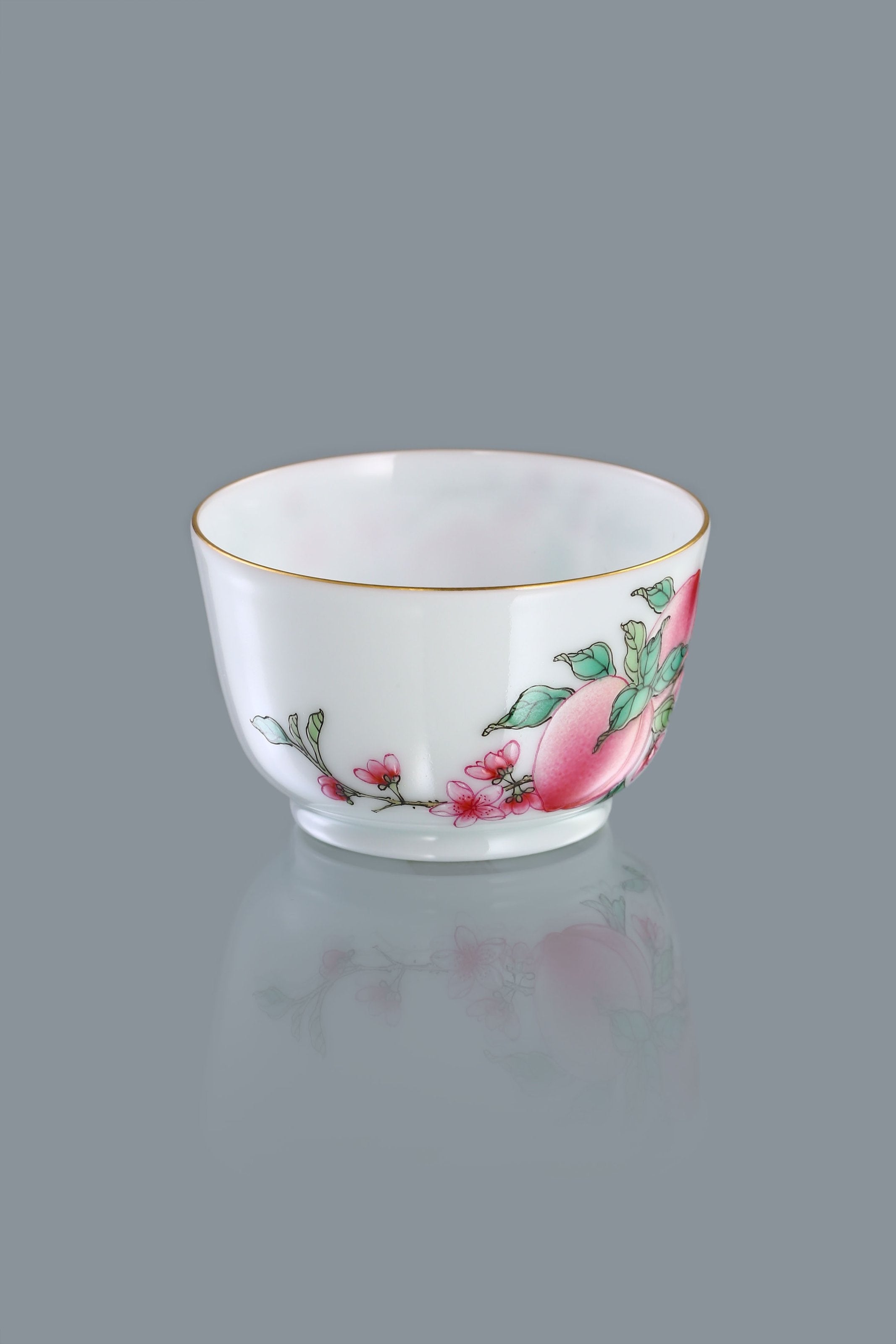 Four Peach Brocade Cup