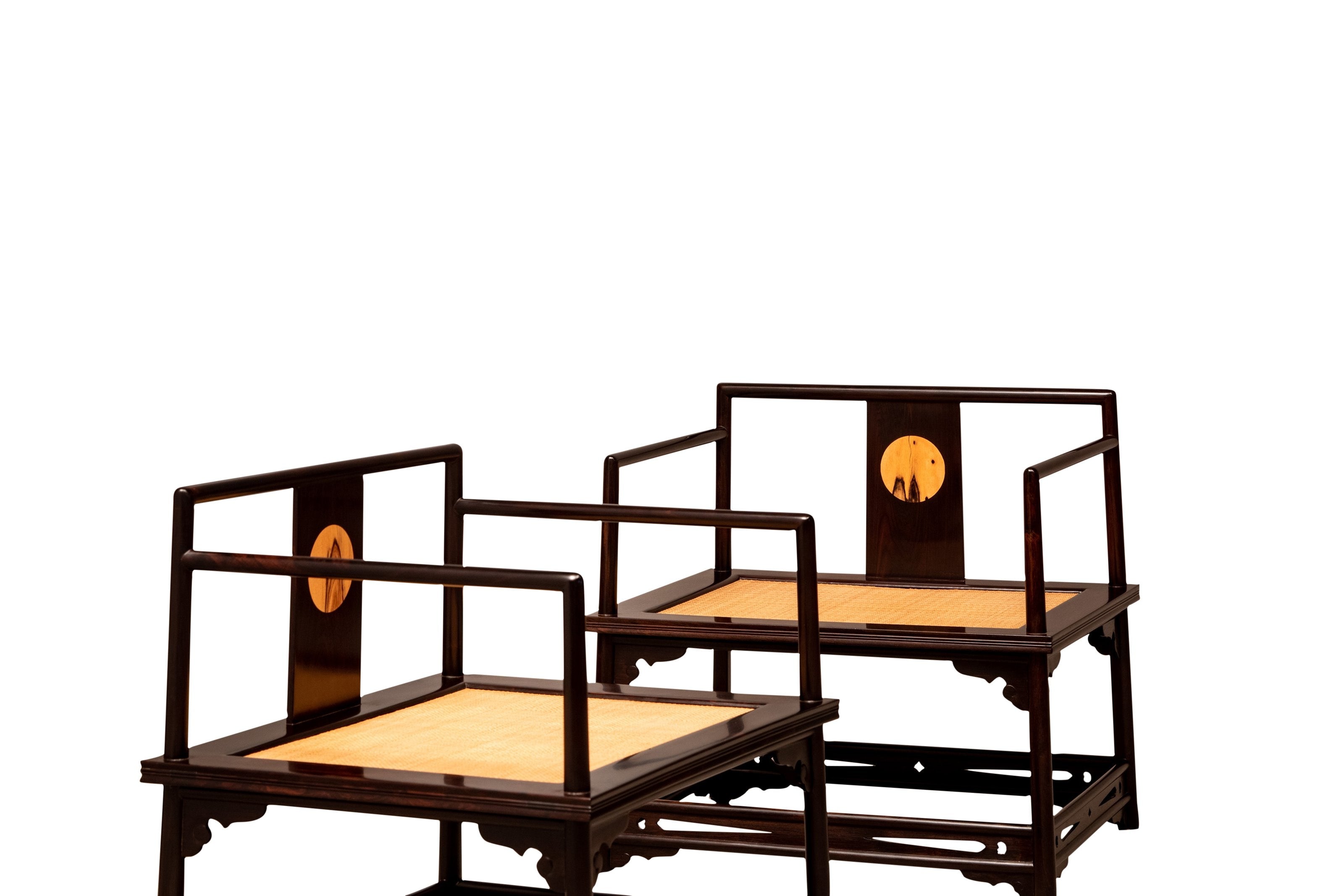 Black rosewood and black persimmon wood Song-style handrails