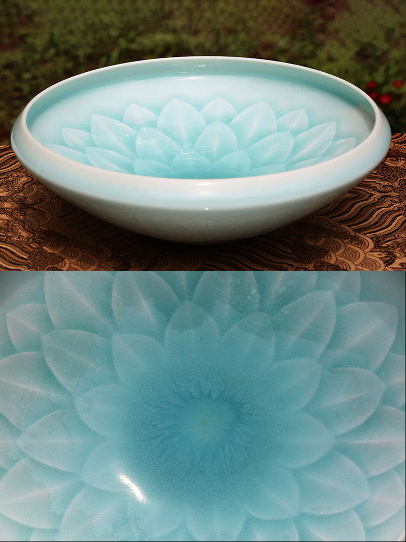 Dayazhai-made Song Dynasty-style Hutian Kiln Shadow Blue Glazed Rain-After-Rain Sky Blue Conical Hat Cup/Jianshui/Rolled Mouth Cup