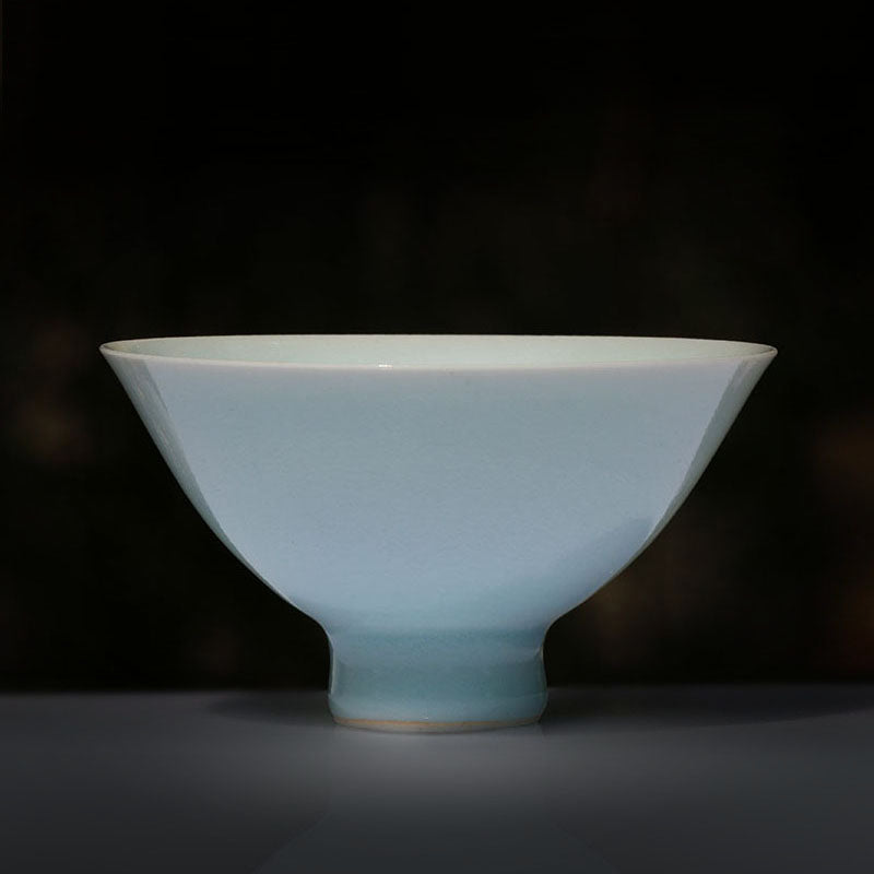 Dayazhai-made Song Dynasty-style Hutian Kiln Shadow Blue Glazed Rain-After-Rain Sky Blue Conical Hat Cup/Jianshui/Rolled Mouth Cup