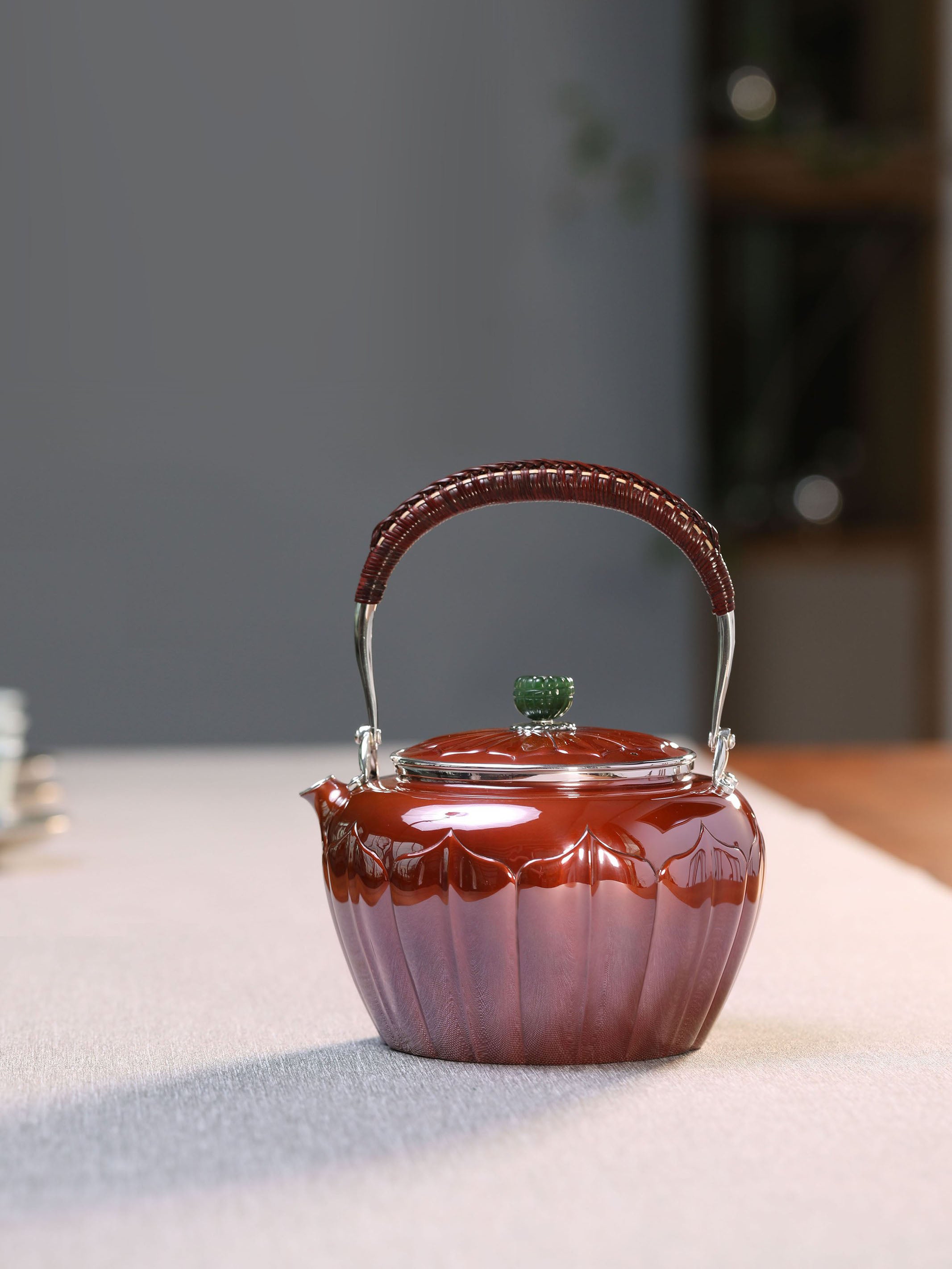 Song Dynasty Lotus Petal Copper-Plated Silver Teapot
