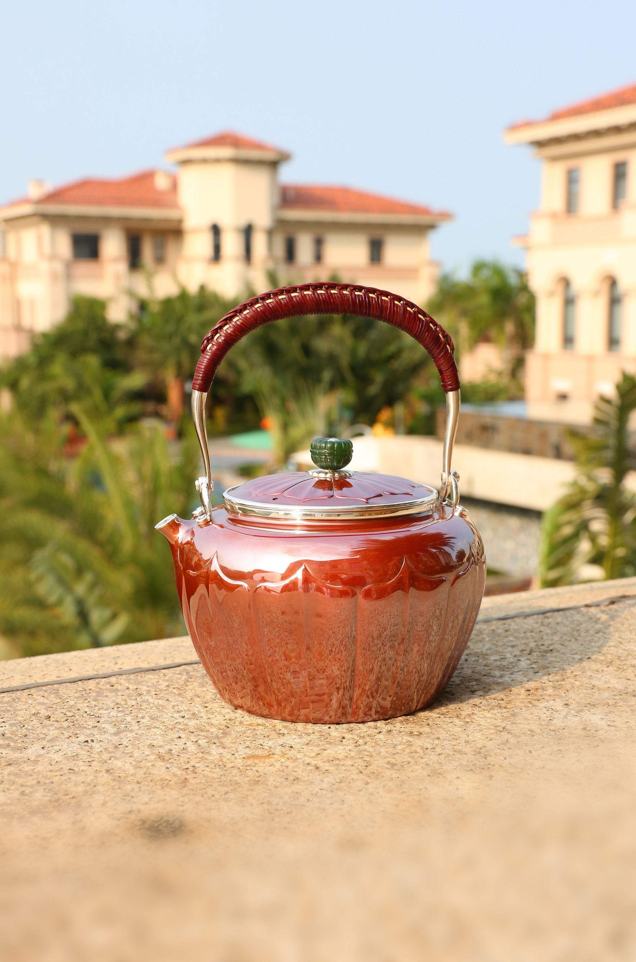 Song Dynasty Lotus Petal Copper-Plated Silver Teapot