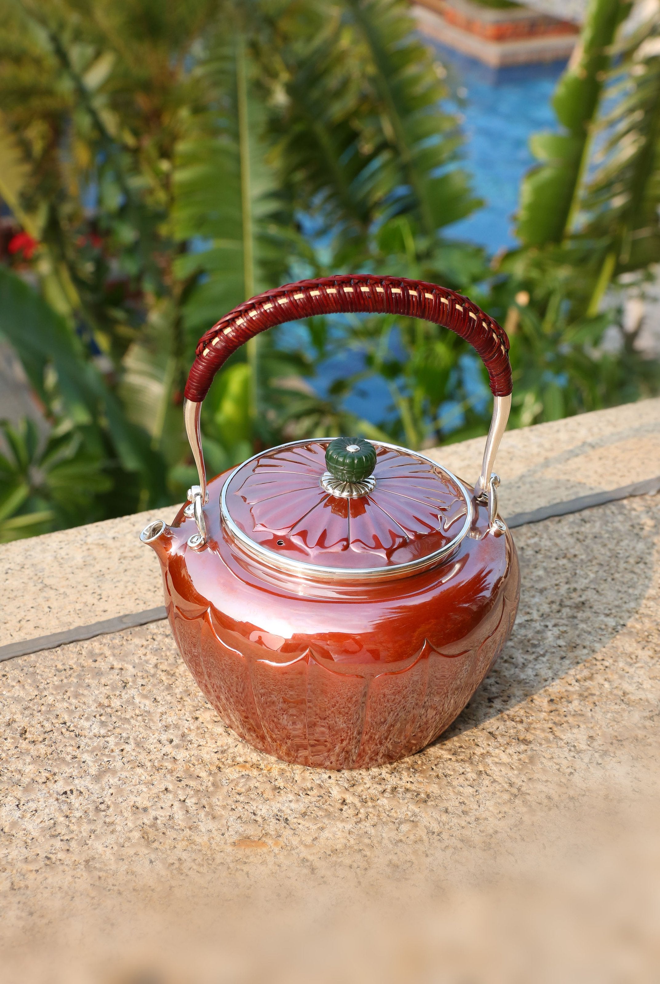 Song Dynasty Lotus Petal Copper-Plated Silver Teapot