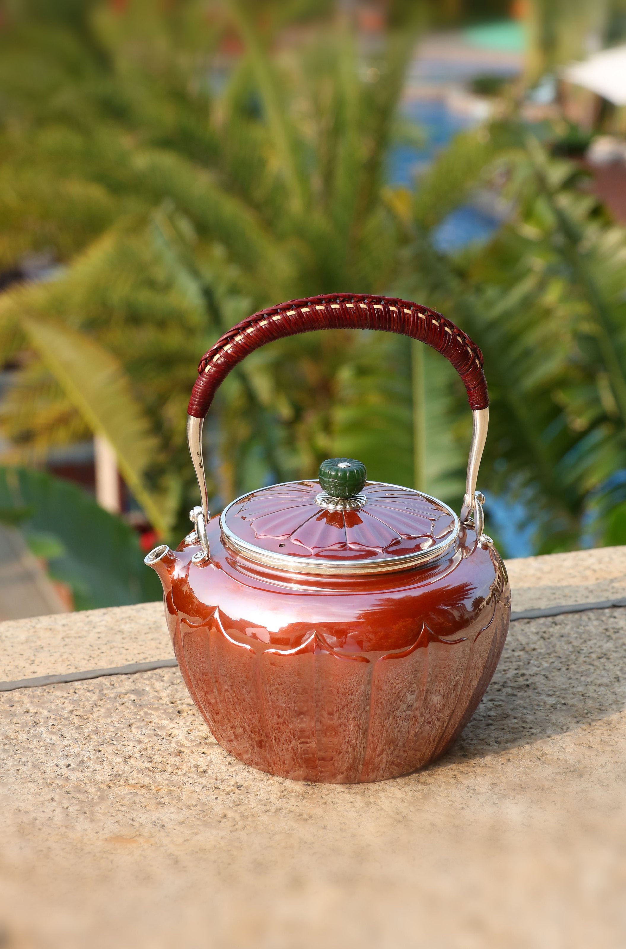 Song Dynasty Lotus Petal Copper-Plated Silver Teapot