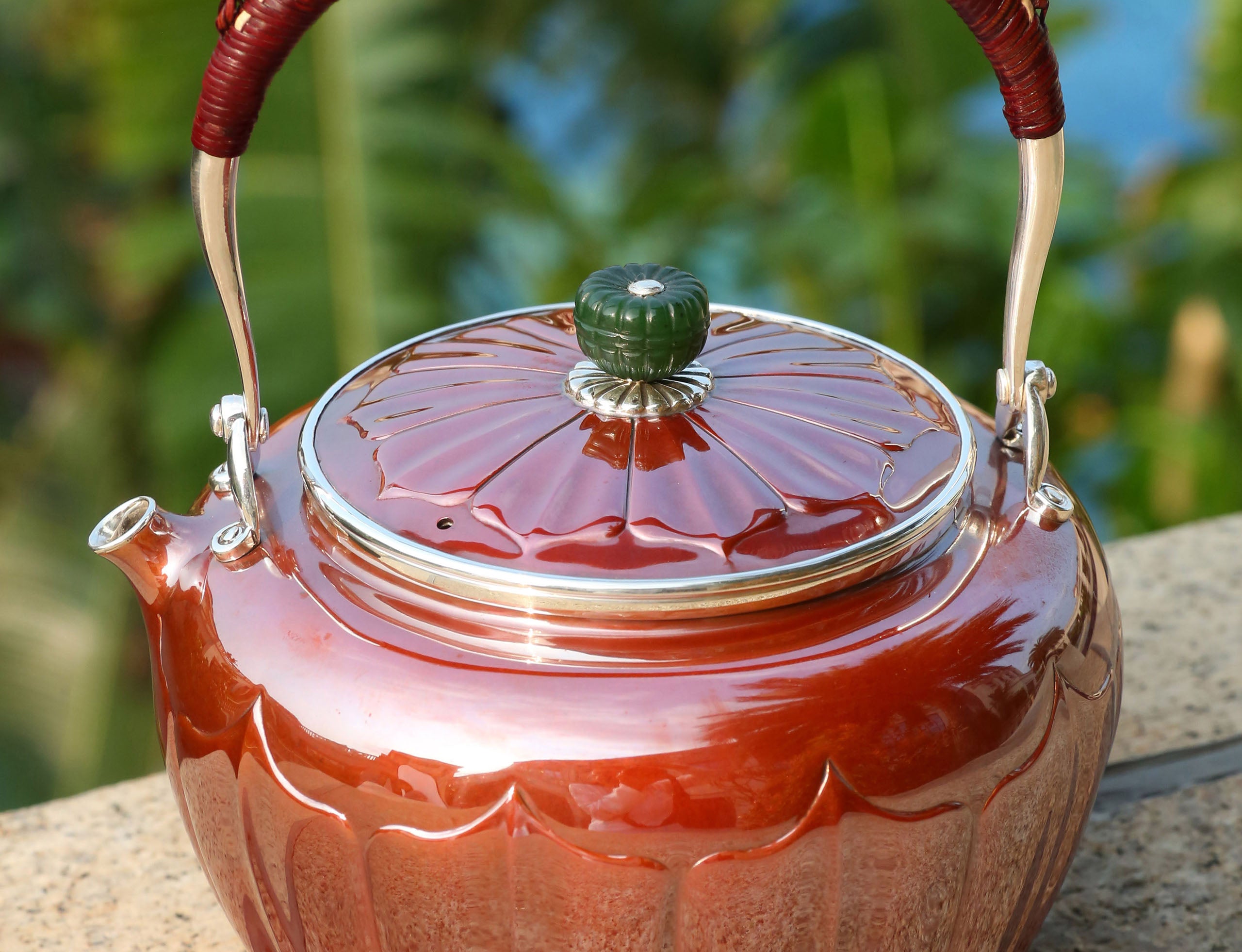 Song Dynasty Lotus Petal Copper-Plated Silver Teapot
