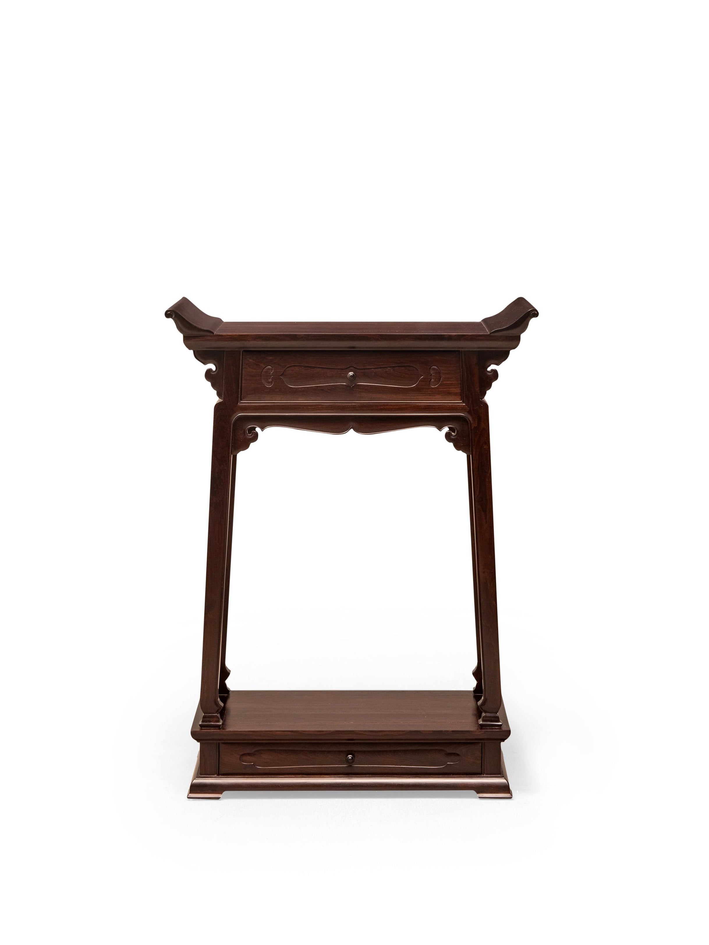 Rosewood altar table with drawers and upturned ends
