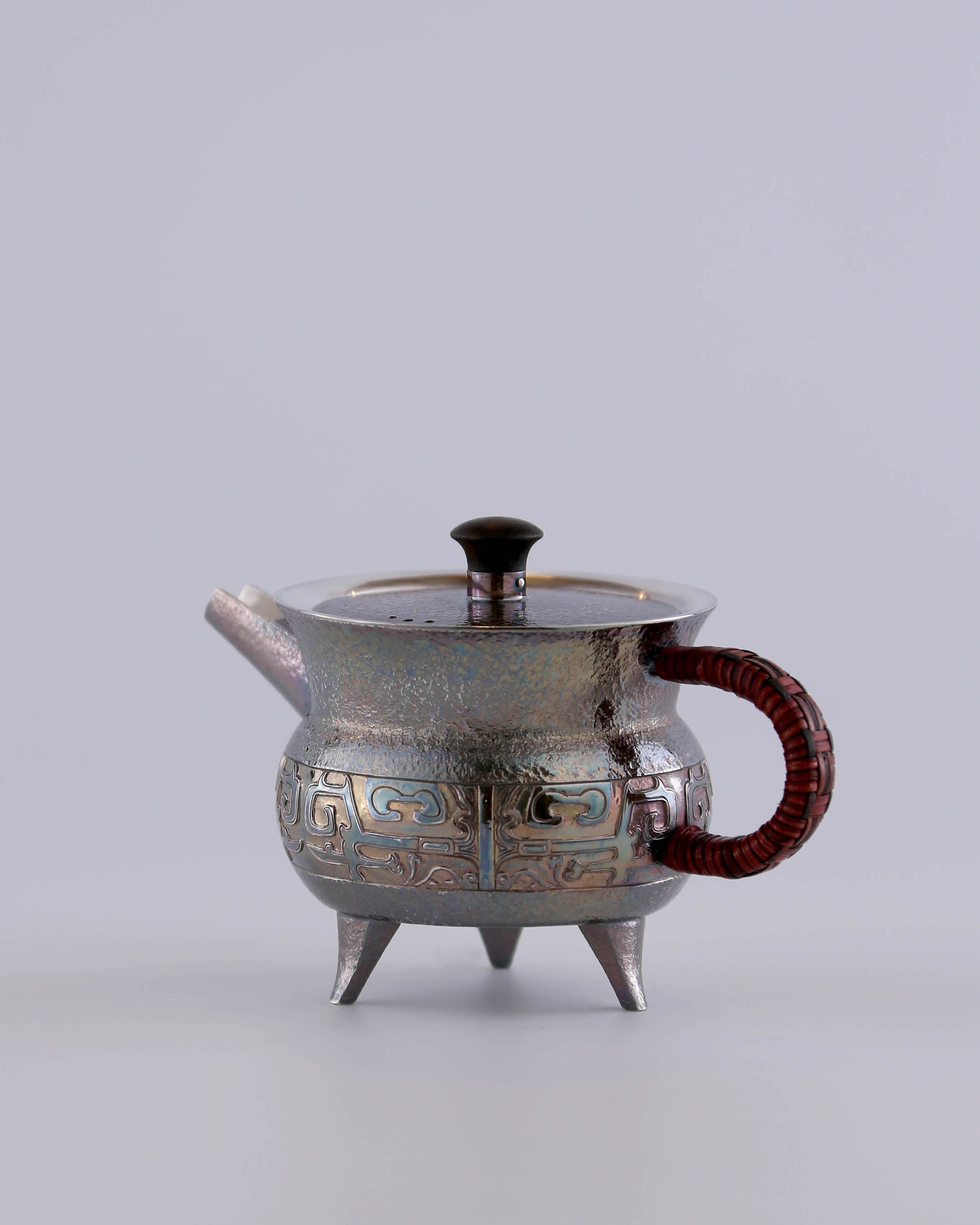 Taotie Pattern Jue-Shaped Silver Pot