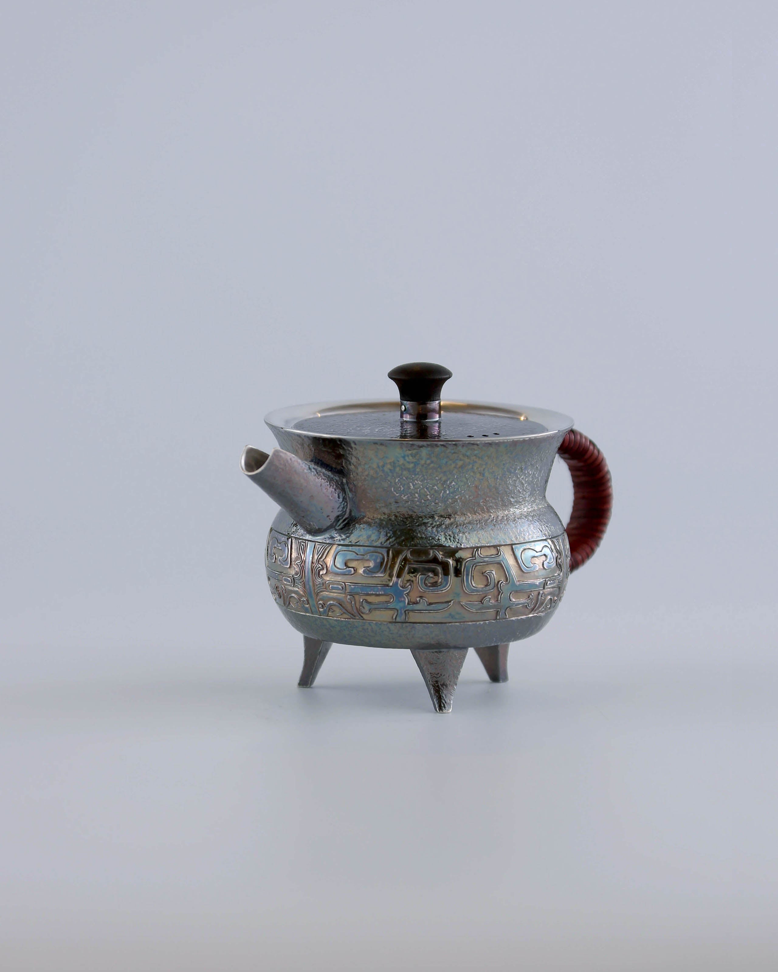 Taotie Pattern Jue-Shaped Silver Pot