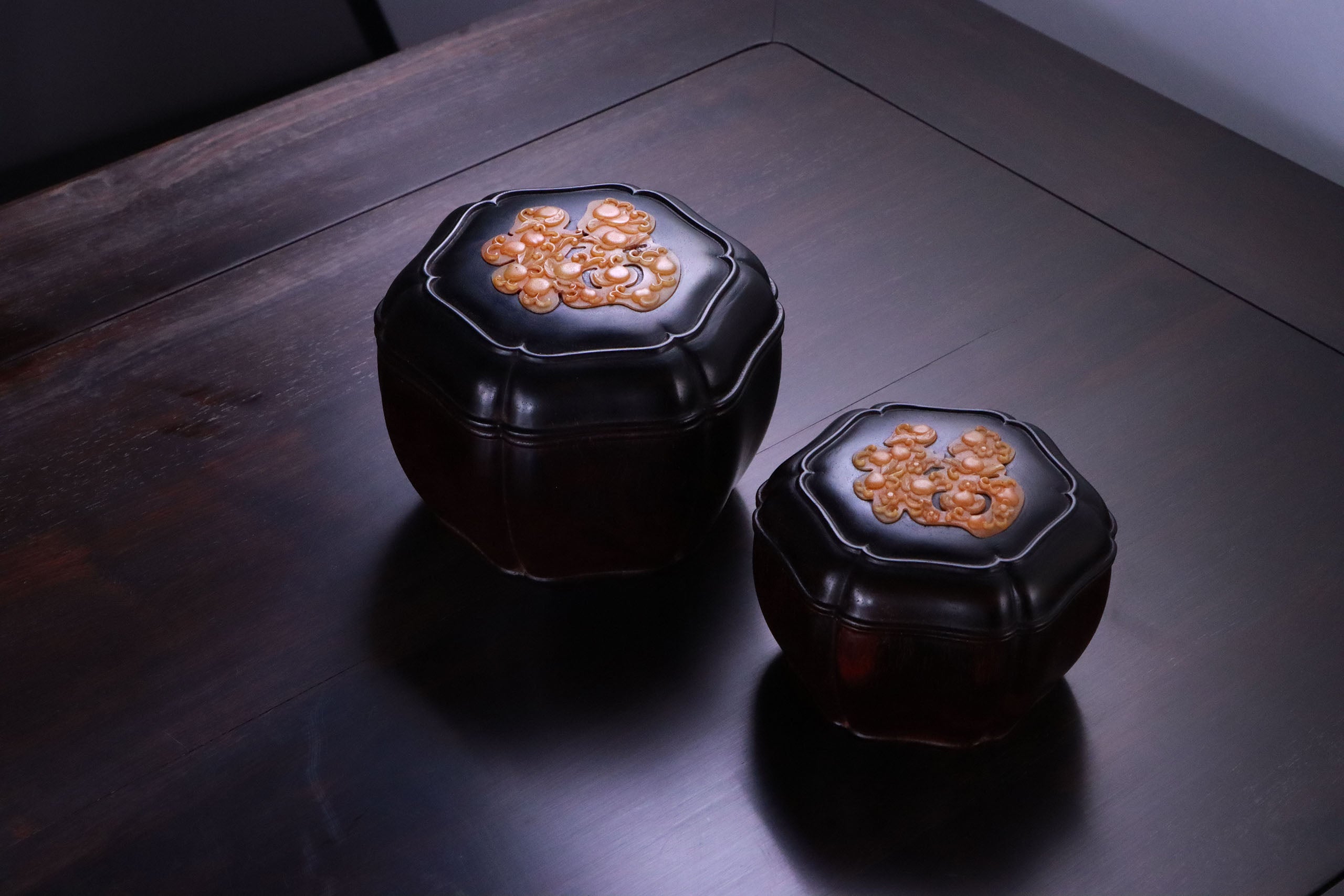 Tianfu Small Leaf Sandalwood Sunflower Mouth Tea Canister