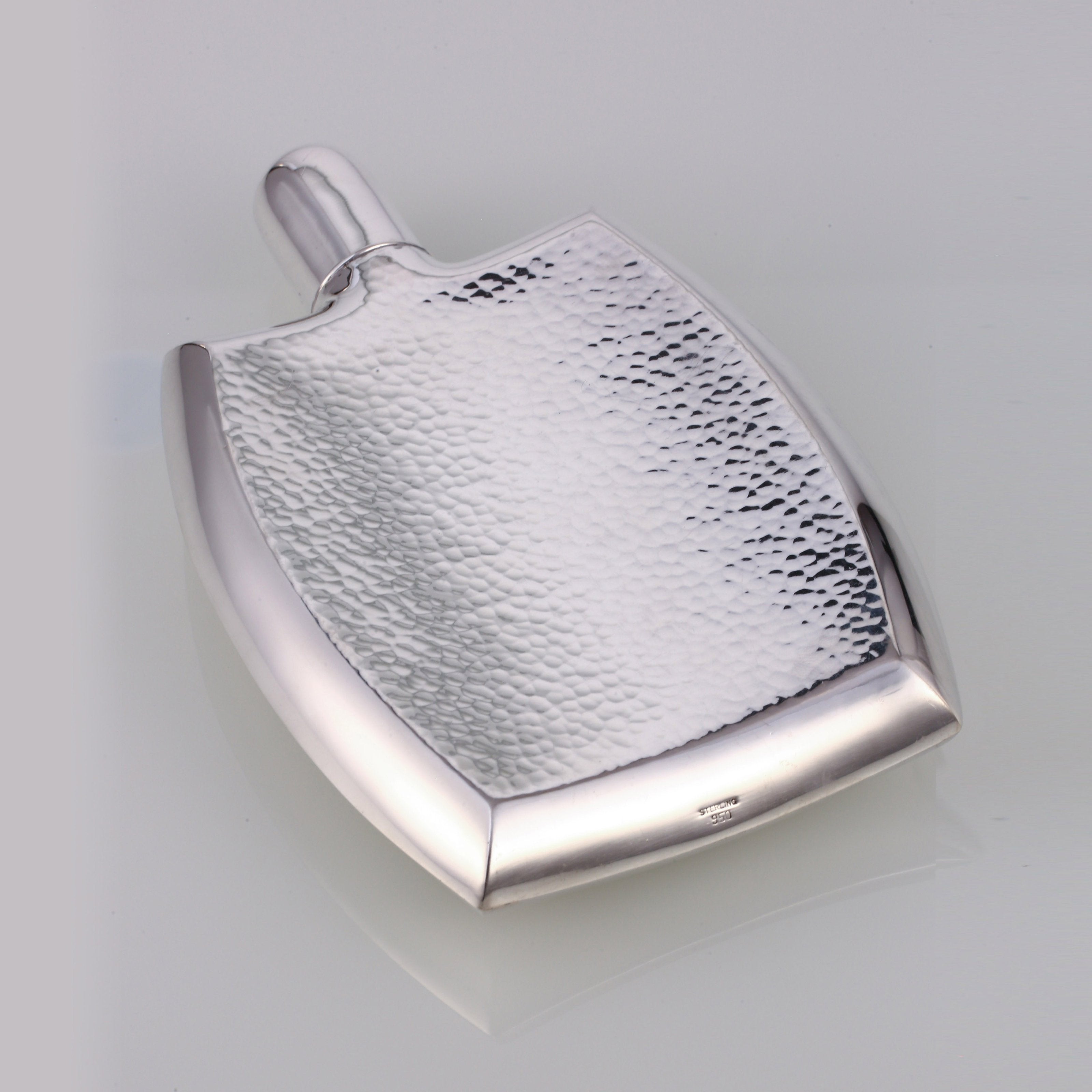 Sterling Silver Antique Carved Wine Flask