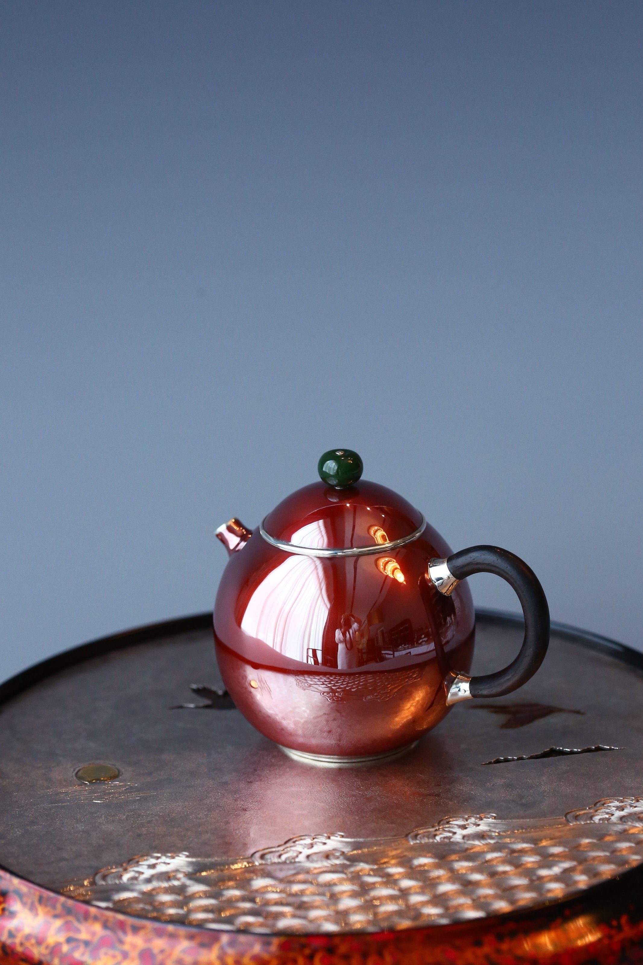 Copper-clad Silver Dragon Egg Teapot