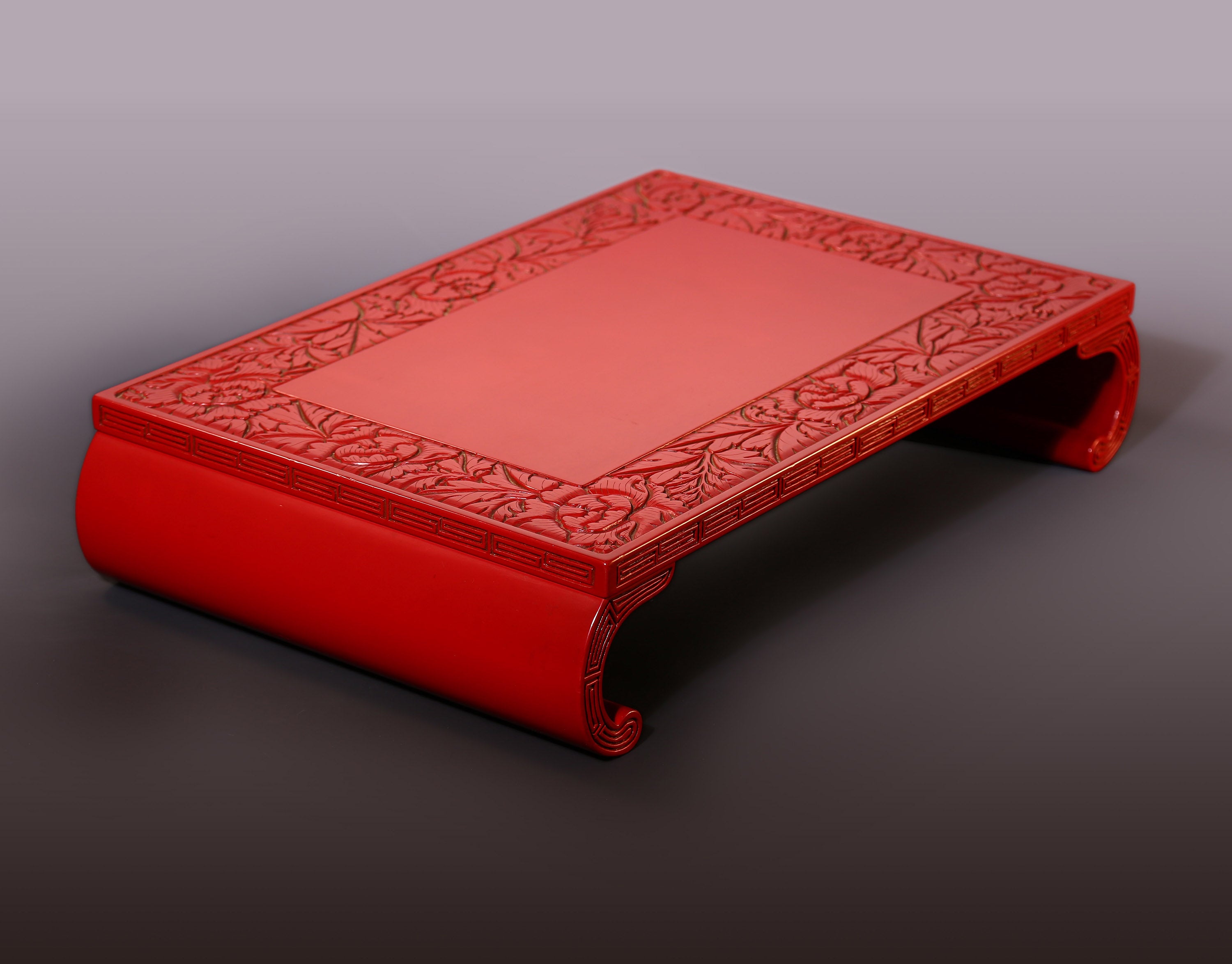 Red and lacquered tea table