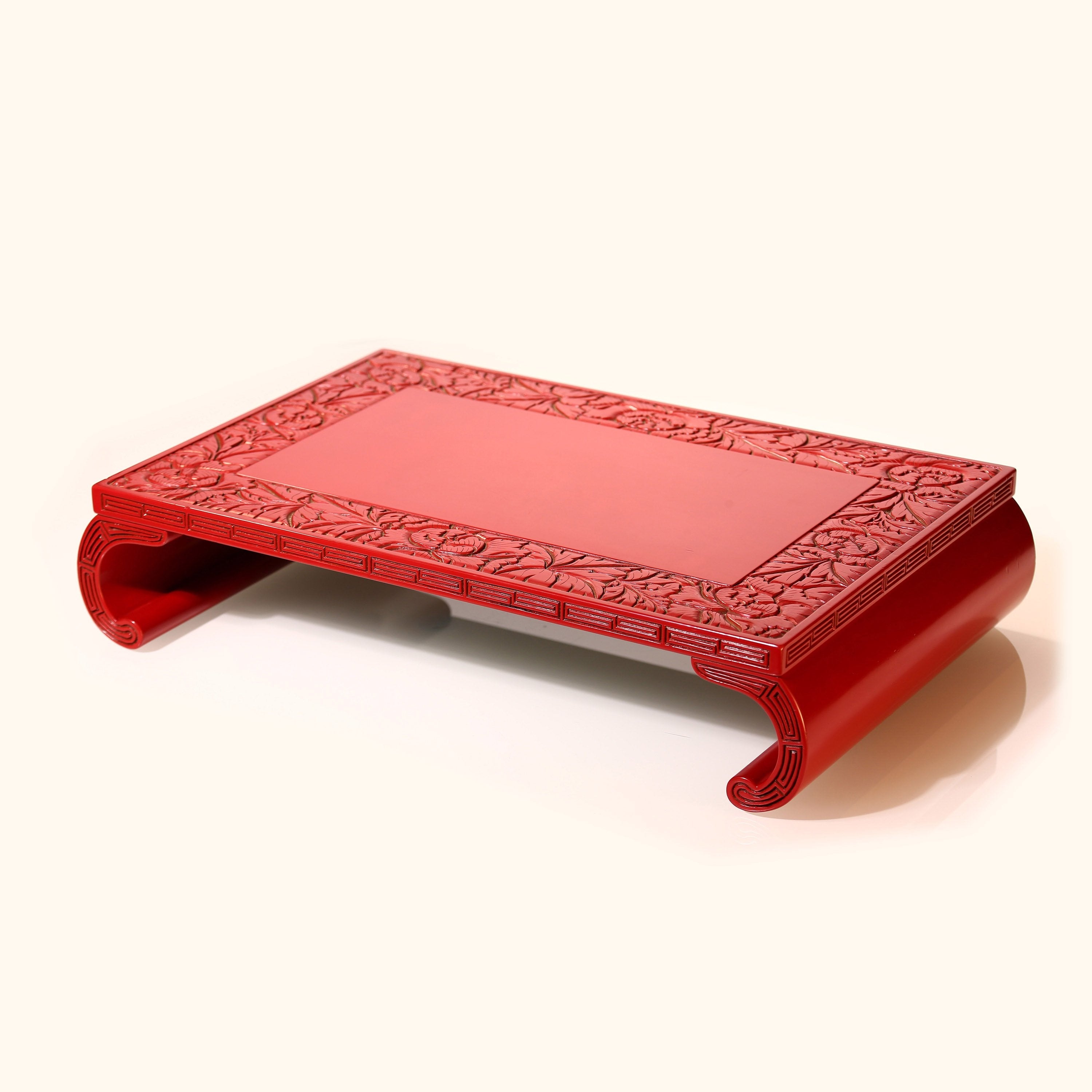 Red and lacquered tea table