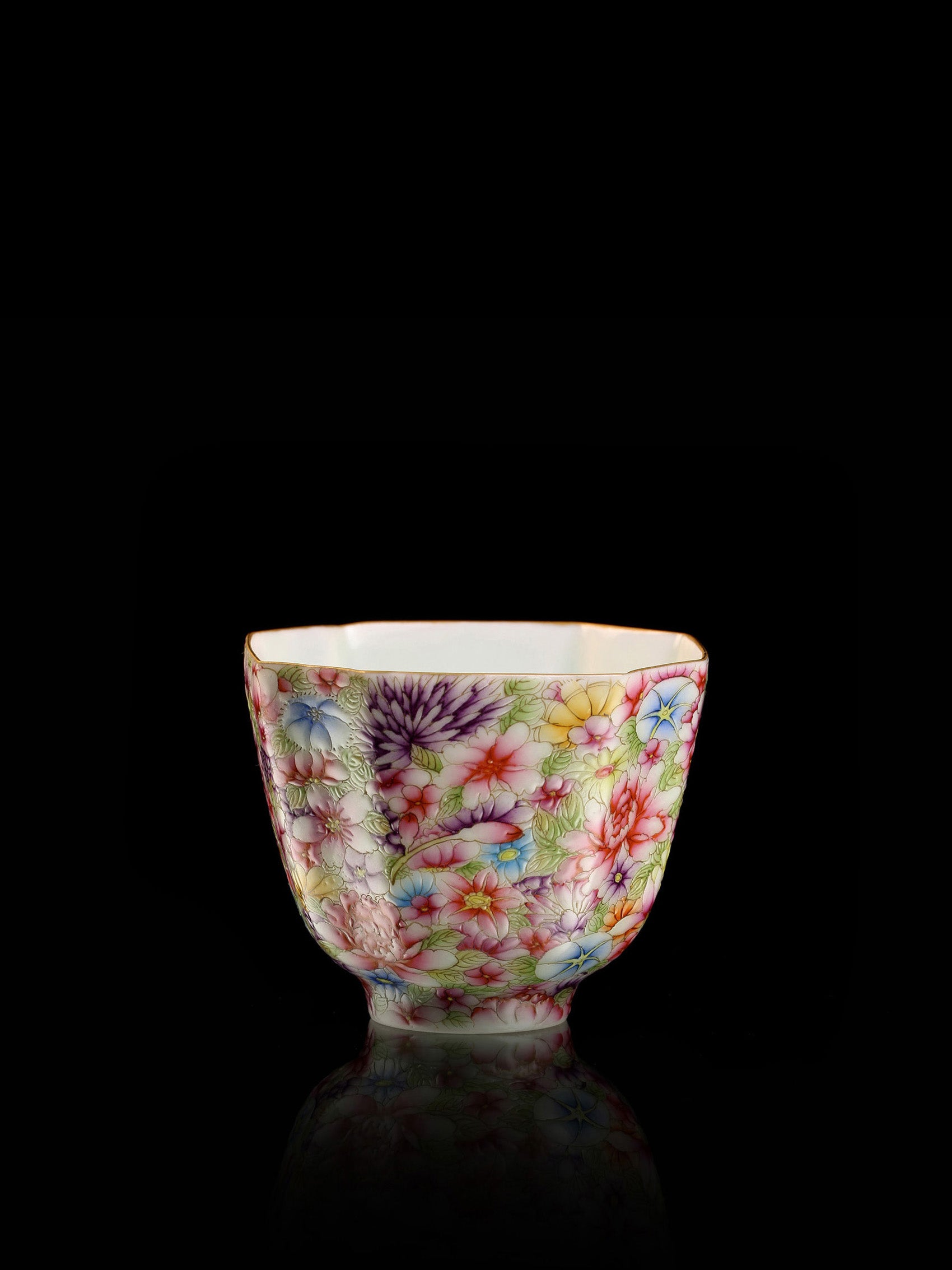 Hand-painted hexagonal cup