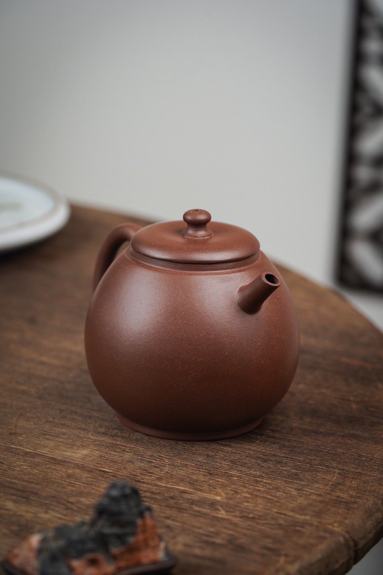 Cultural Revolution Purple Clay Ming Style Dragon Egg Teapot